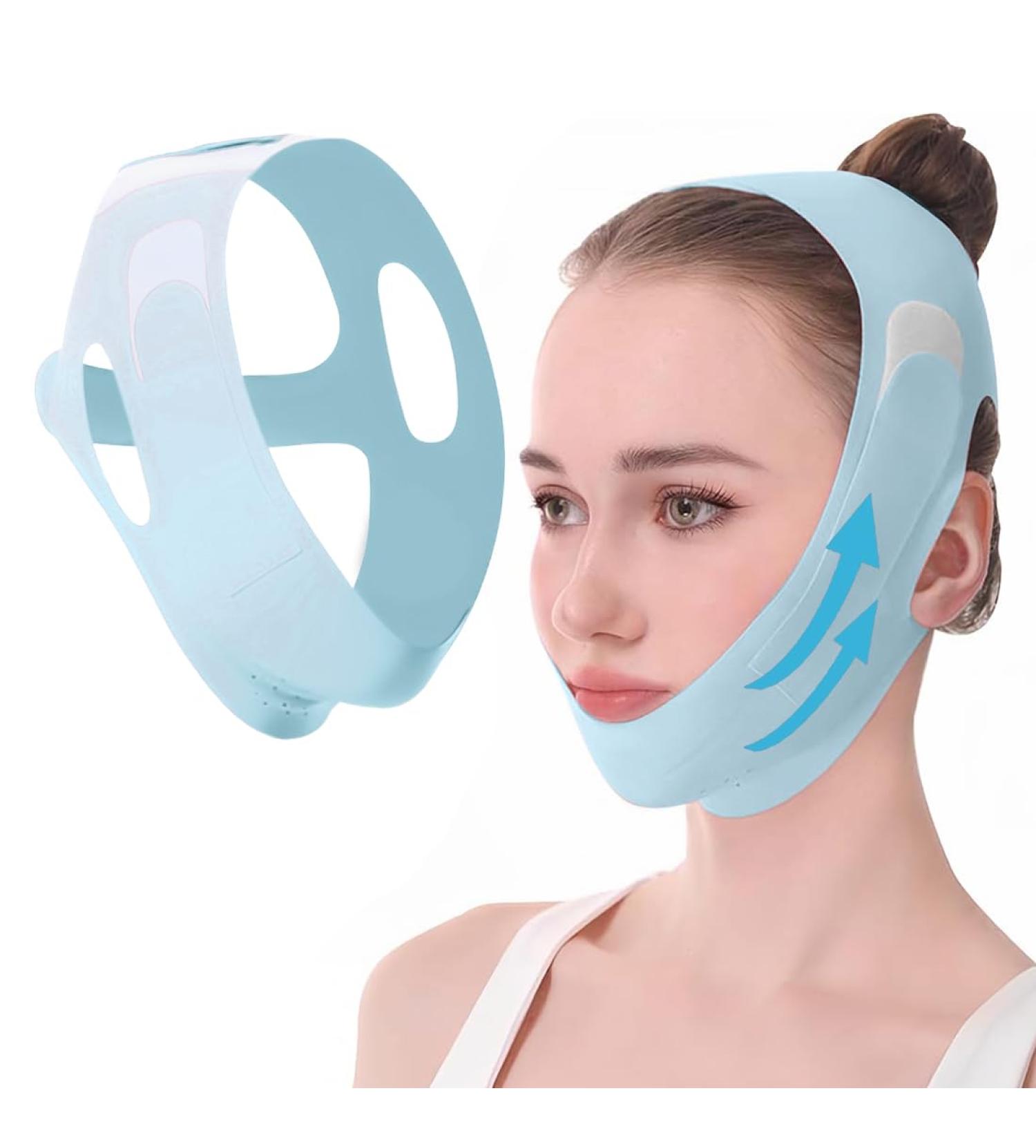 Gaine Visage Liftant masque de shaper pour le visage masque de modelage du visage en v Peut tre utilis la maison ou pendant le sommeil bleu - Buy Online on GoSupps.com