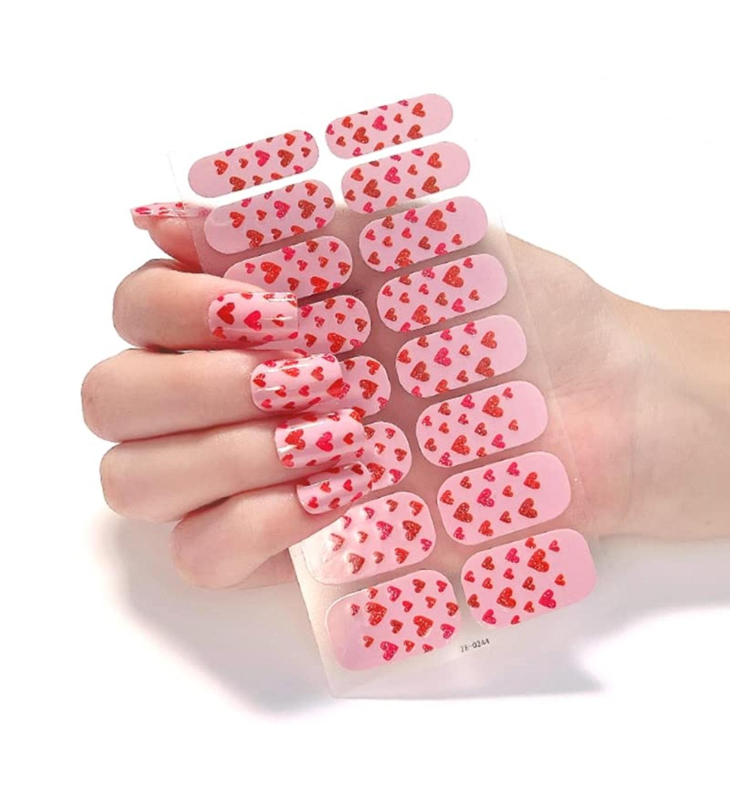 On Nail Polish Strips Glitter Starry Marble Semi Cured Gel Nail Polish Strips Gel Nail Stickers Full Nail Wraps on Nail Polish Strips Ze0244 - Buy Online on GoSupps.com
