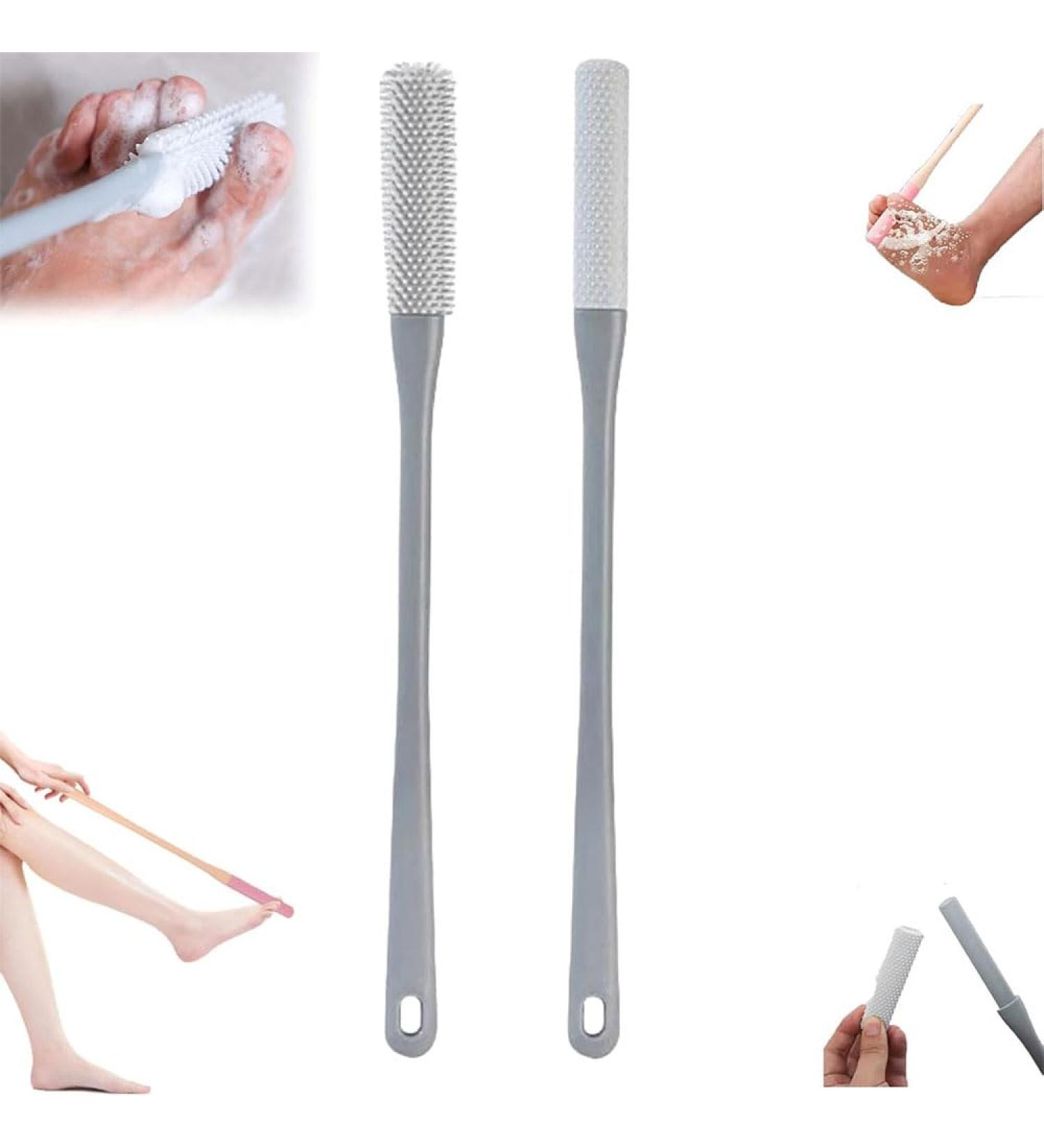 Toe Gap Cleaning Brush Foot Scrubber in Shower Long Handled Silicone Toe Crevice Cleaning Brush & Exfoliating Brush Skin Exfoliation Lotion Applicator for Seniors/Pregnant (Grey) - Buy Online on GoSupps.com
