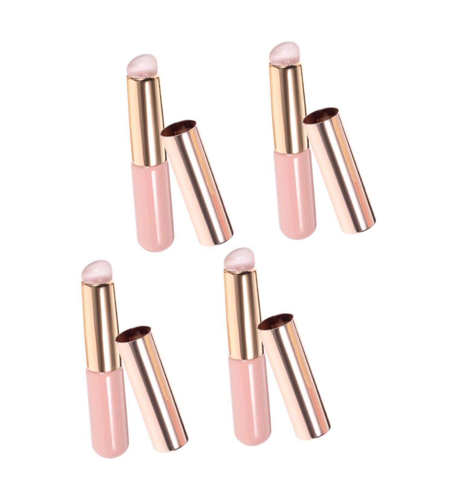 4pcs Lip Brush Set | Makeup Lip Applicator for Lip Balm & Lipstick - Pink with Cover | Ideal Women Makeup Tools - Buy Online on GoSupps.com