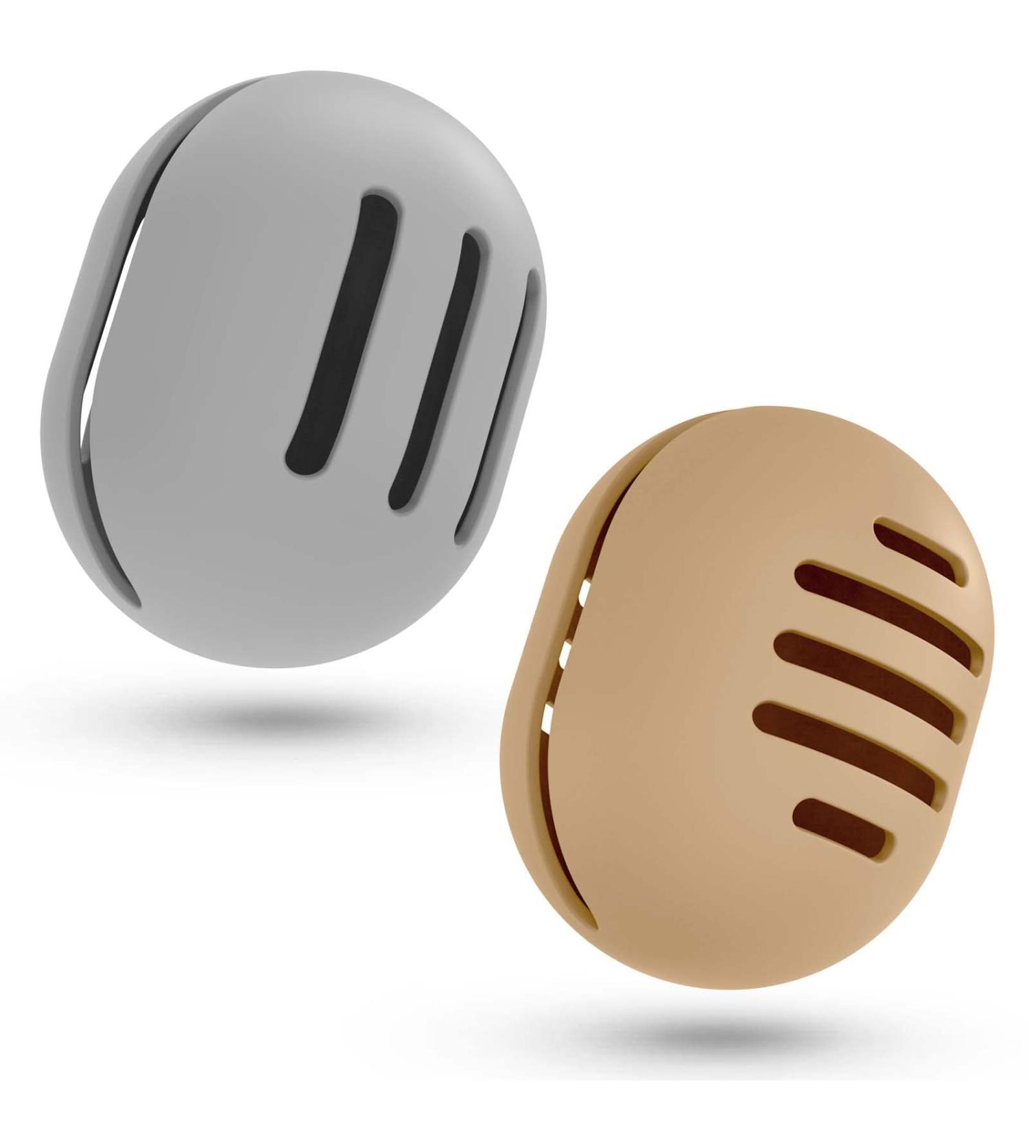 Fauxomor Makeup Sponge Storage - 2-Pack Breathable Silicone Beauty Blender Travel Bags for All Sizes - Sustainable Gray & Khaki - Buy Online on GoSupps.com
