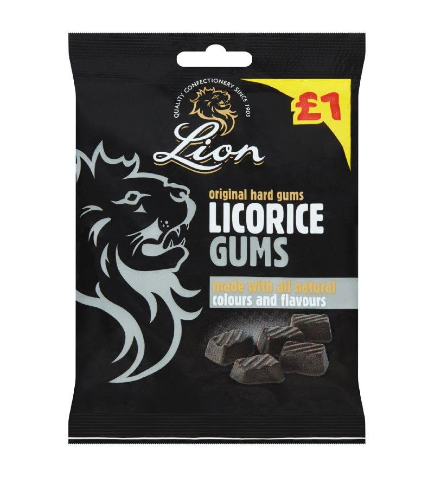 Lion Liquorice Gums 150g (6 Pack) Price Marked 1.00