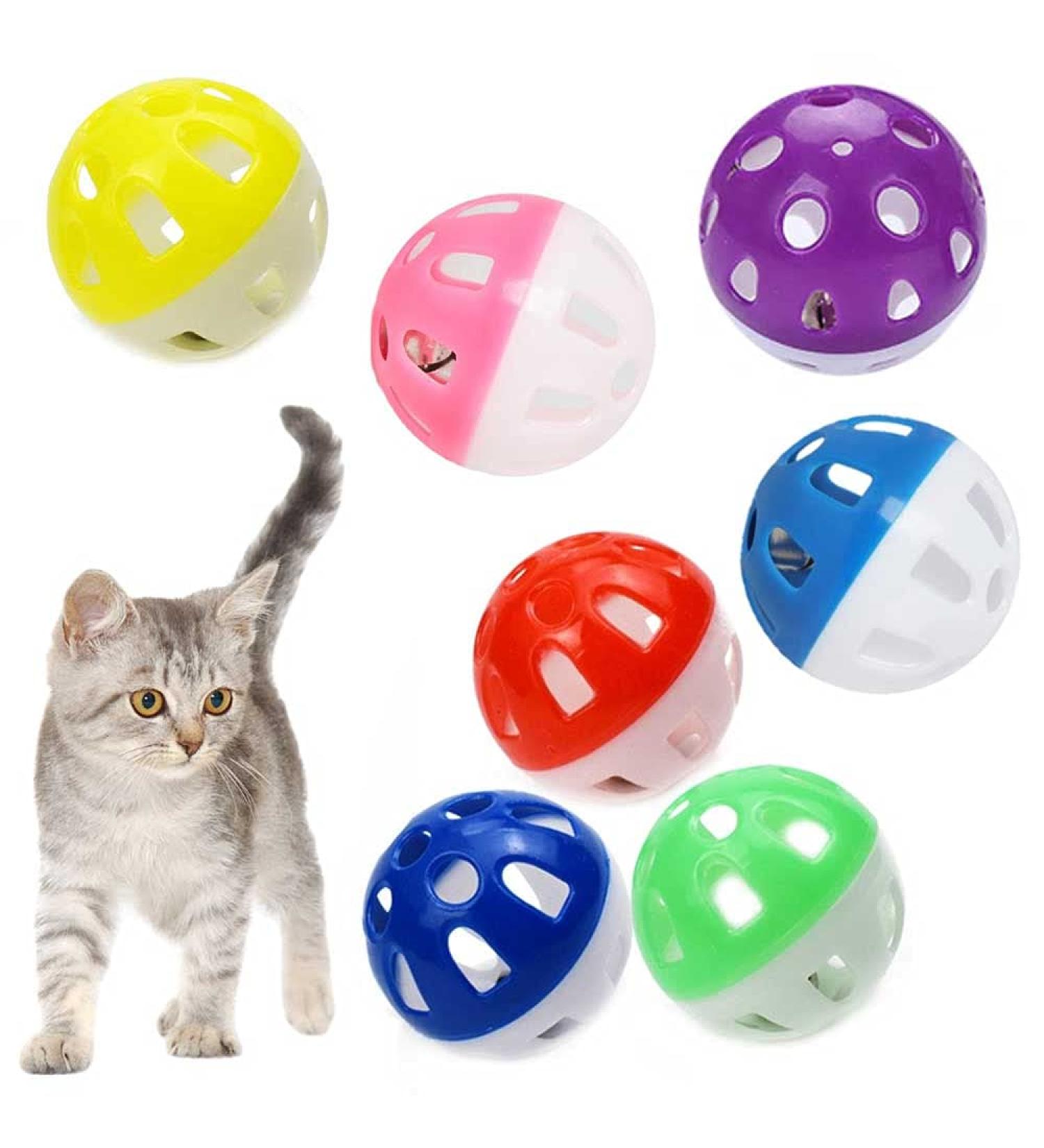 Voviggol 12-Pack Jingle Balls Cat Toys with Bells - Colorful Pet Toys for Kittens & Cats - Fun Pounce & Chase Playtime - Buy Online on GoSupps.com