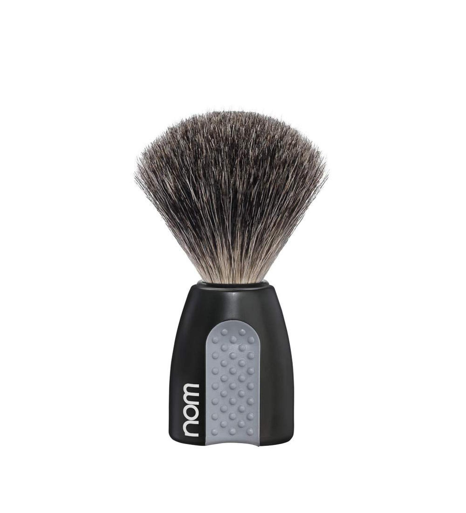 Nom ERIK Shaving Brush Badger Hair Black Black Pure Badger.