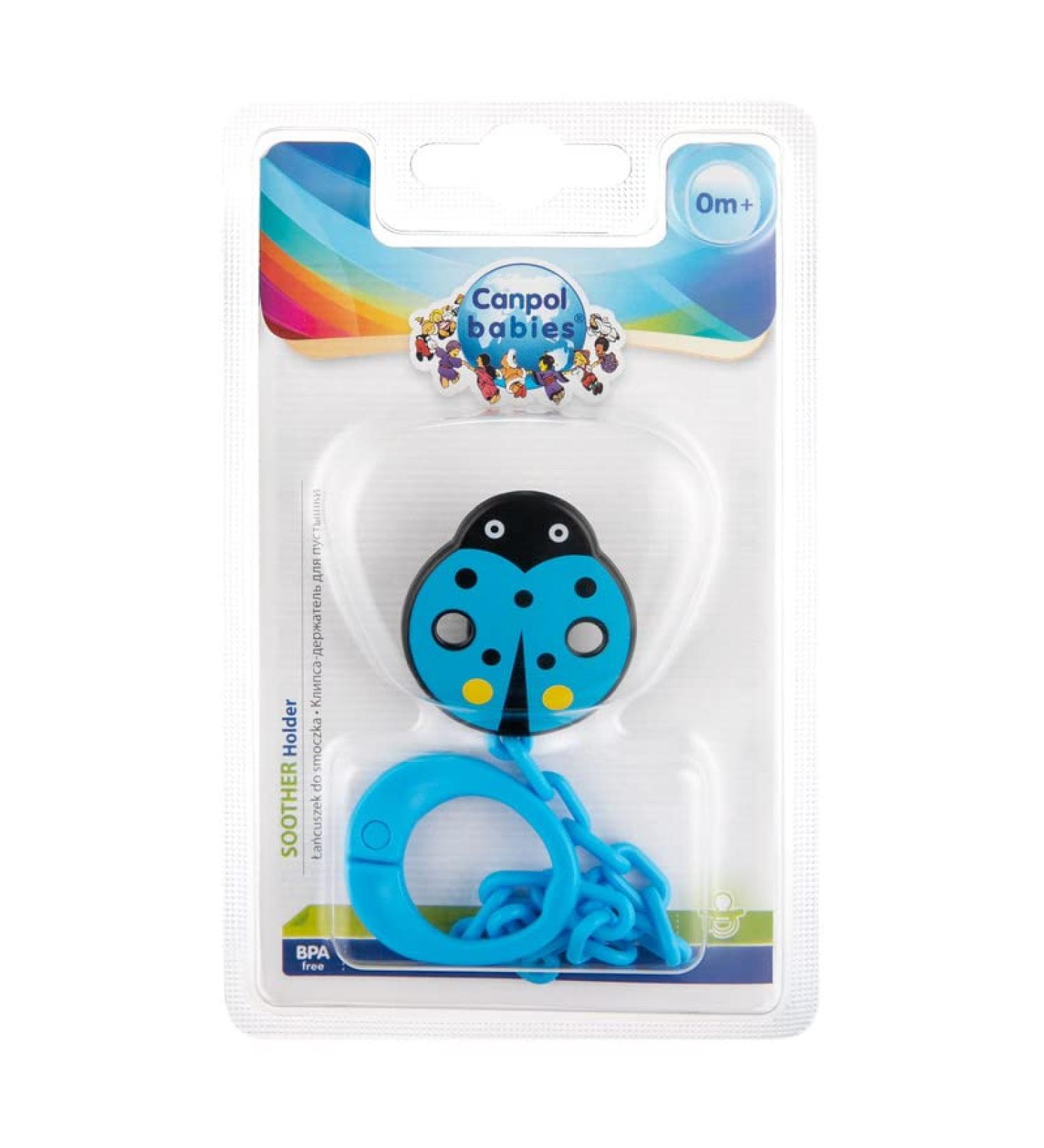 Pacifier chain motif ladybug green