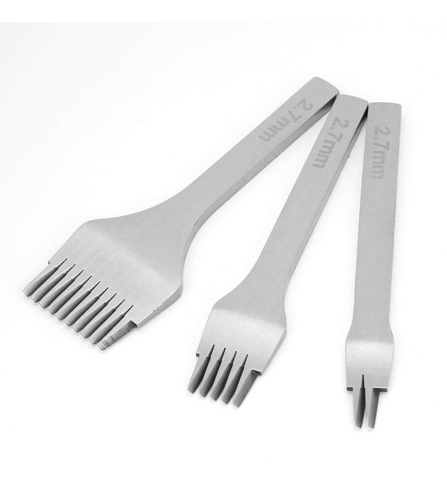Premium Leather Chisel Tools - 2 5 & 10 Teeth for Easy Leather Piercing | International Shipping Available - Buy Online on GoSupps.com