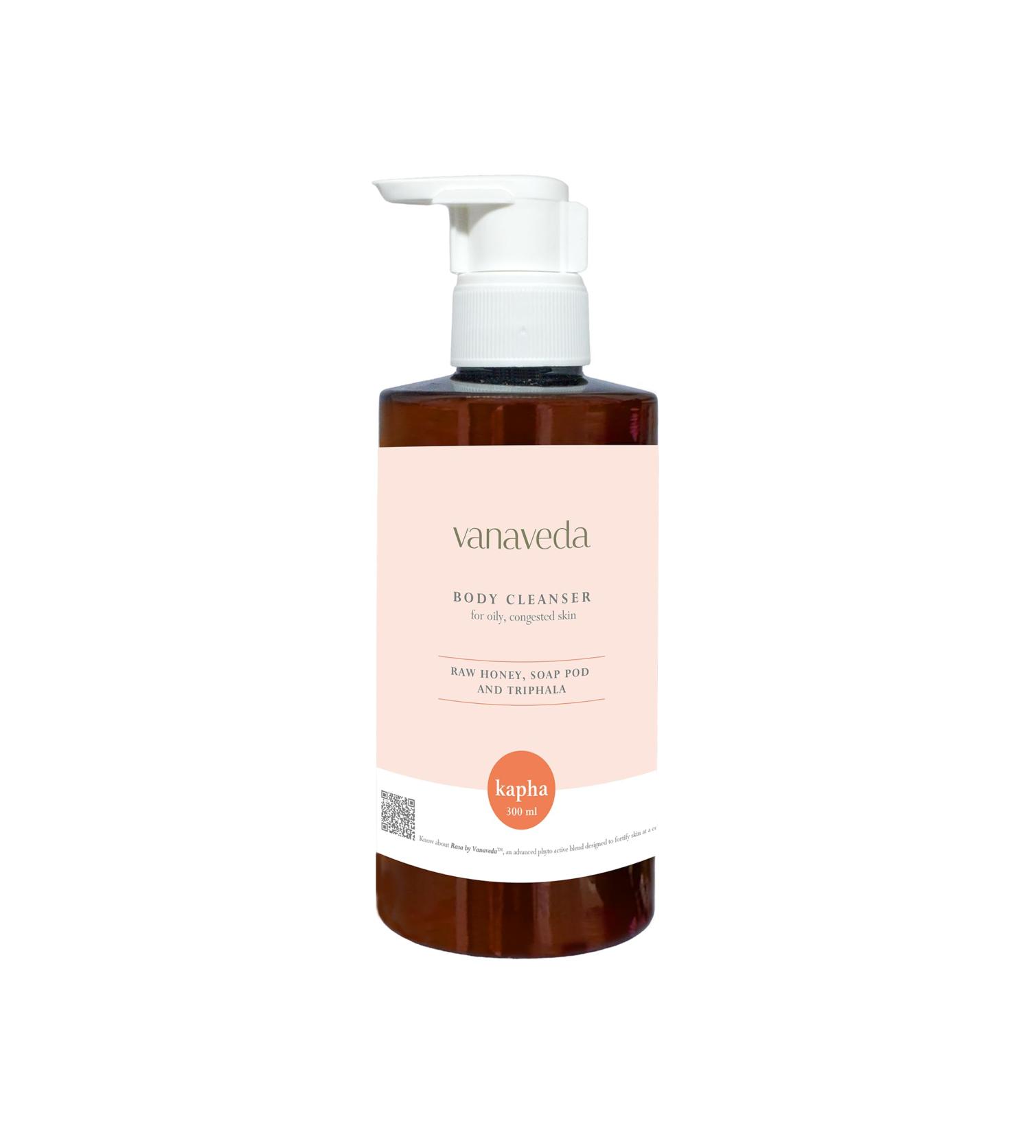 Vanaveda Body Cleanser Kapha | Purifying Ayurvedic Body Wash with Neem Honey & Triphala for Oily Congested Skin | Balancing Cleanser for Kapha Prone Skin | Sulfate-Free | 300ml - Buy Online on GoSupps.com