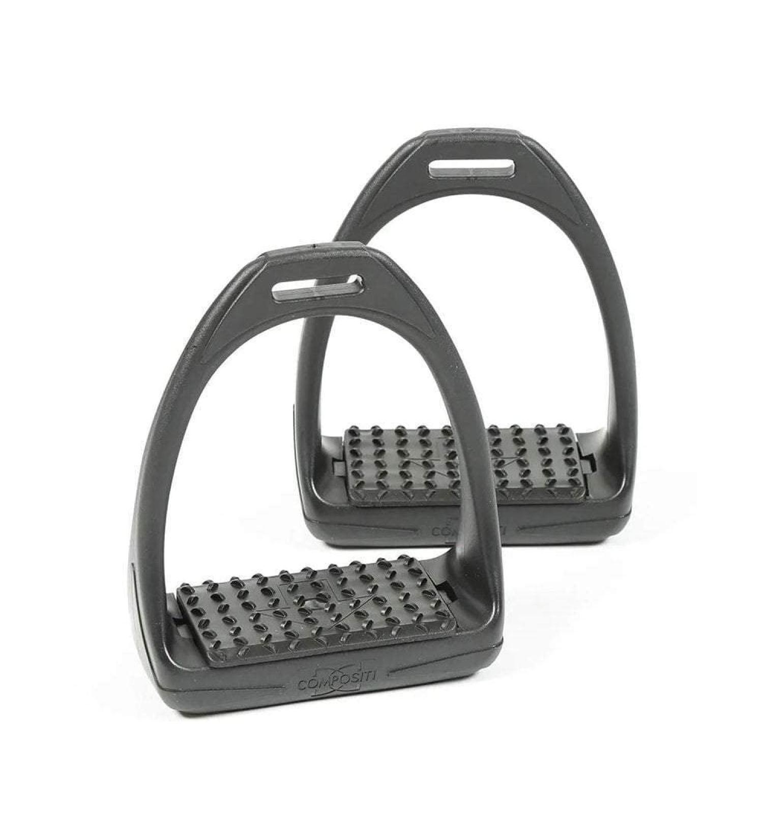 Shires Compositi REFLEX Stirrups (691) Shock Absorbent Colours - Adult (4.75") Black-Black Adult (4.75") - Buy Online on GoSupps.com