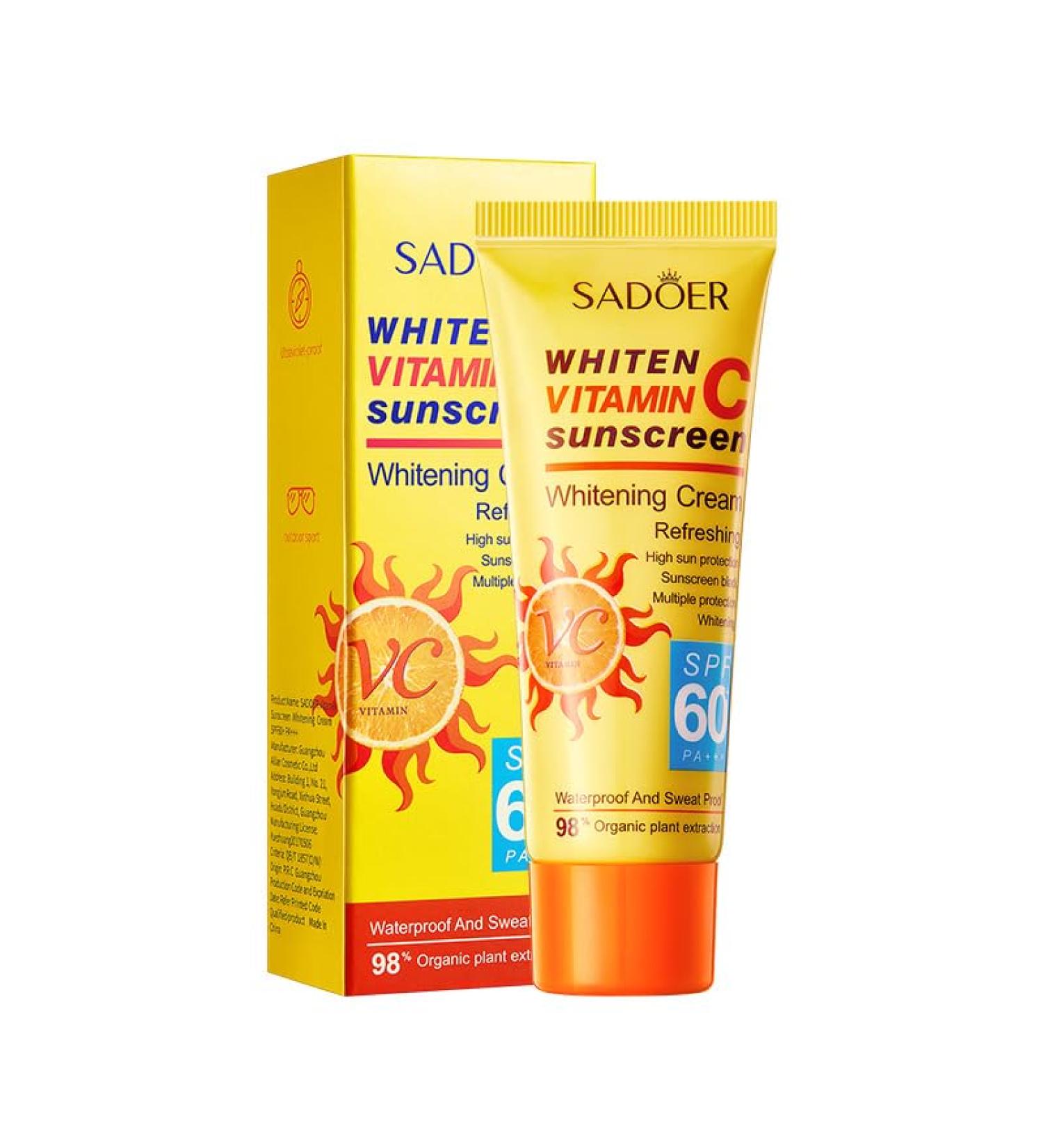 Advanced Sun Cream Spf 50+ - Face Sunscreen With Vitamin C - Anti-Ageing Suncream for Long Lasting High Sun Protection - Waterproof & Non-Greasy - Smooth Skin Tone Sun Lotion Sunscreen for Daily Use
