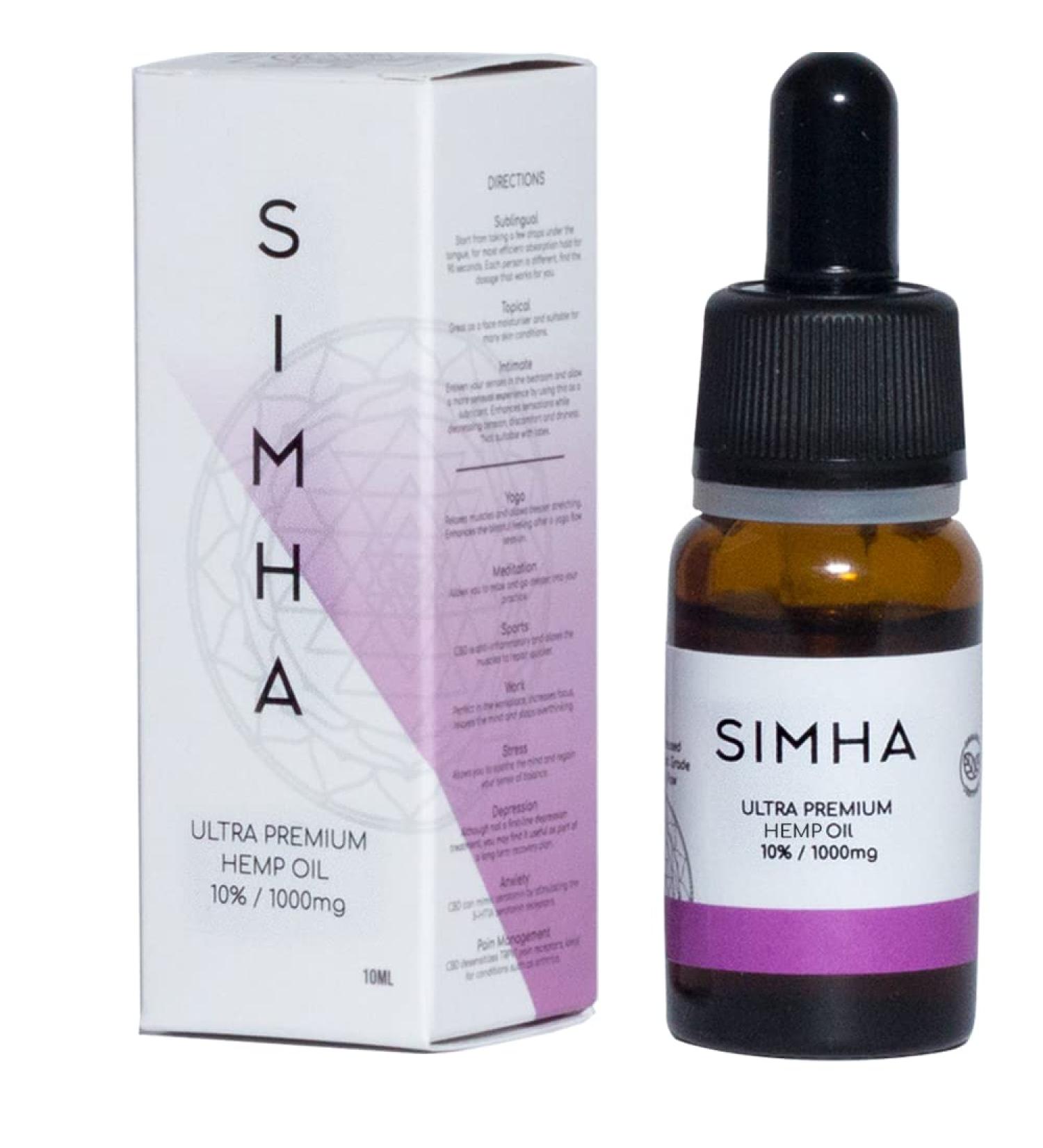  SIMHA SIMHA Ultra Premium Hemp Seed Oil 1000 mg - Cold Pressed - Organic - Buy Online on GoSupps.com