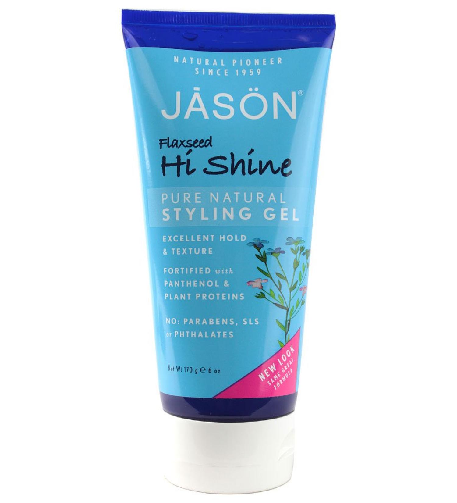 JASON Flaxseed Hi-Shine Styling Gel 6 Ounce Tubes (Pack of 2)