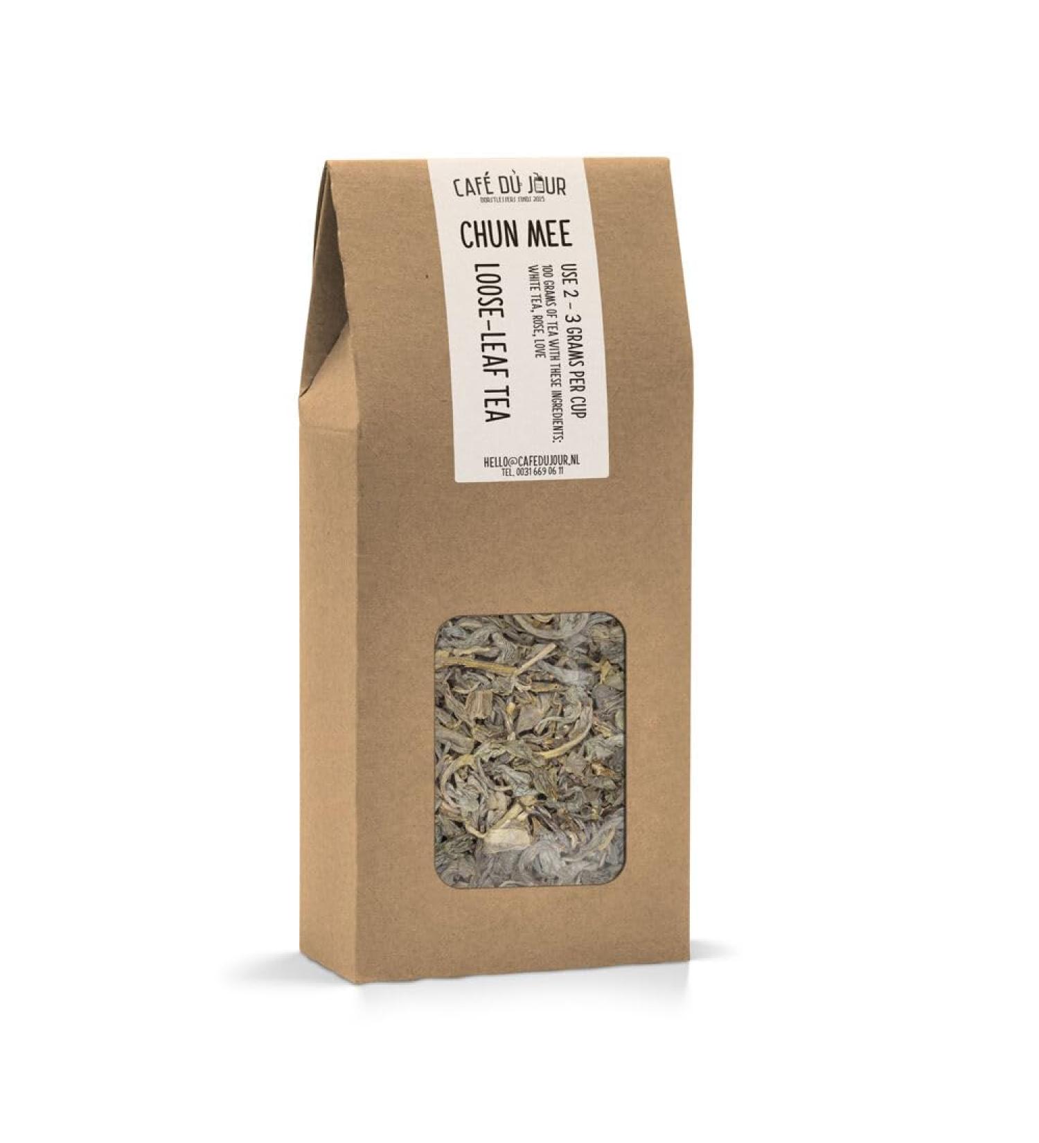 Coffee of the Day Chun Mee green tea 100 grams Caf du Jour loose tea