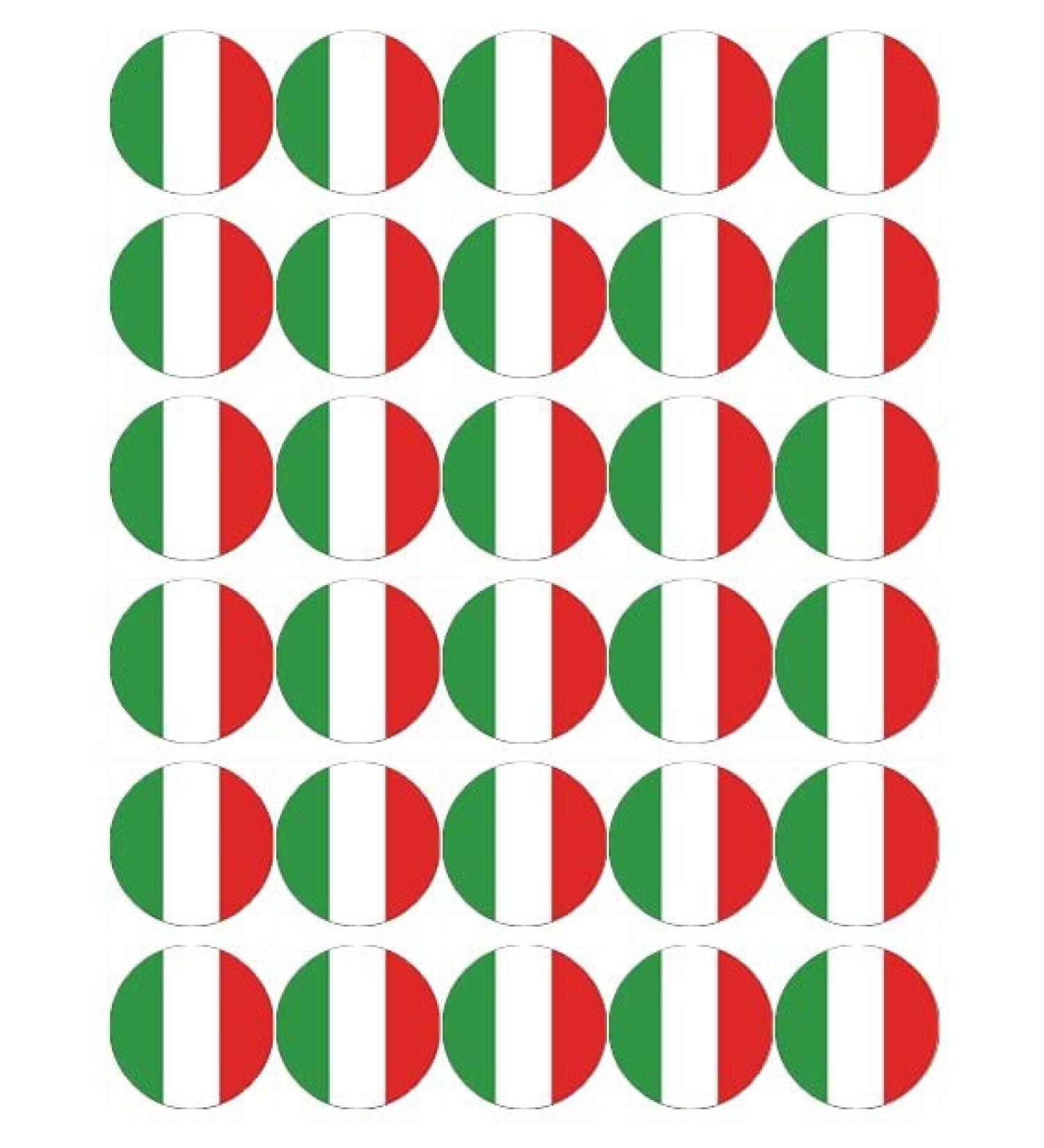 30 Italy Italian Flags Cupcake Toppers Edible Wafer Paper Fairy Cake Toppers Birthday Cake Decorations