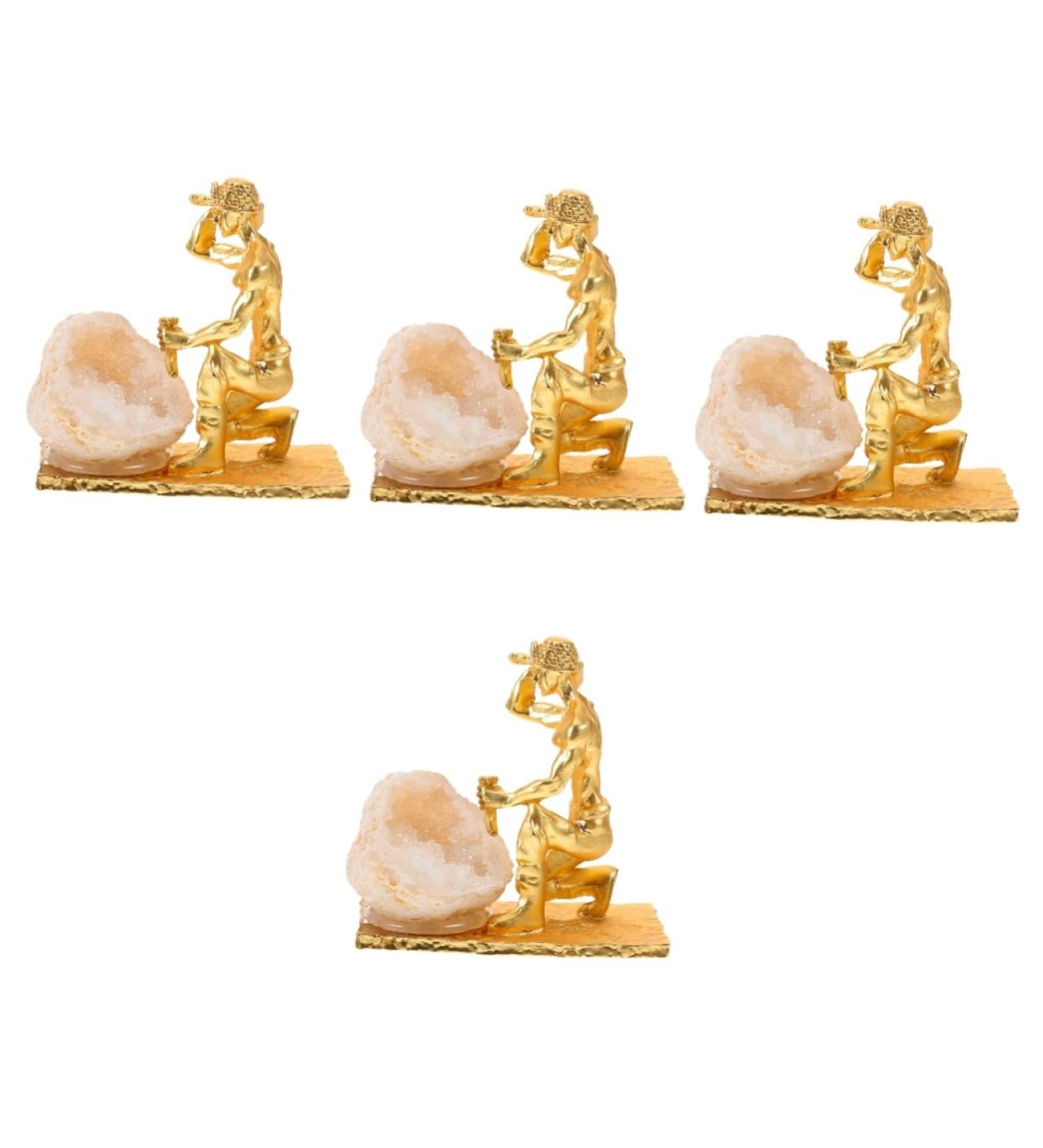 Alipis 4pcs Dining Table Mineral and Miner Adornment Small Mineral Cluster Miner Ornament - Buy Online on GoSupps.com