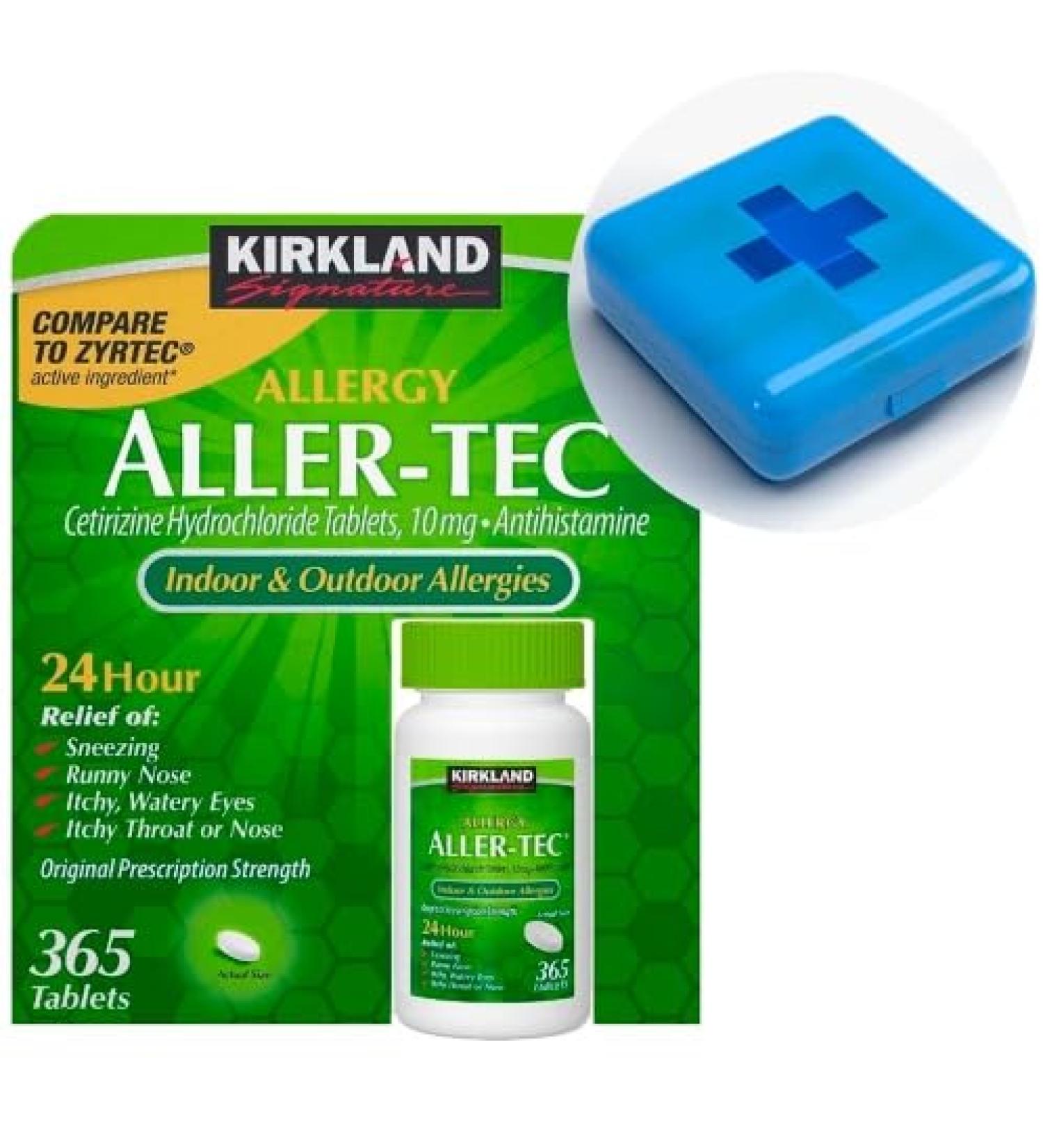 DIINGO Pill Case Box Bundle & Kirkland Signature Aller-Tec 365 Tablets - Best International Shipping Available - Buy Online on GoSupps.com