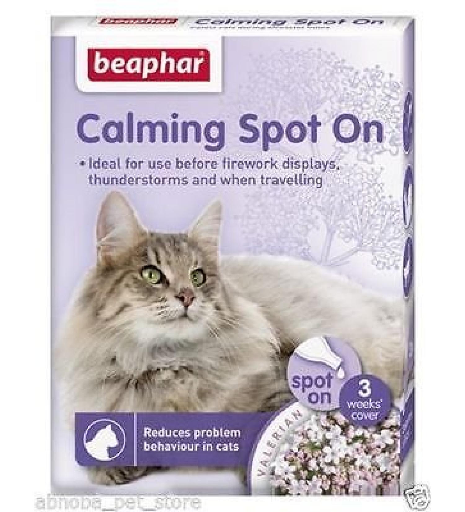 Beaphar Calming Spot On Treats Home Spray Collars Cats Dogs aid stress relief (Calming Cat Spot On)