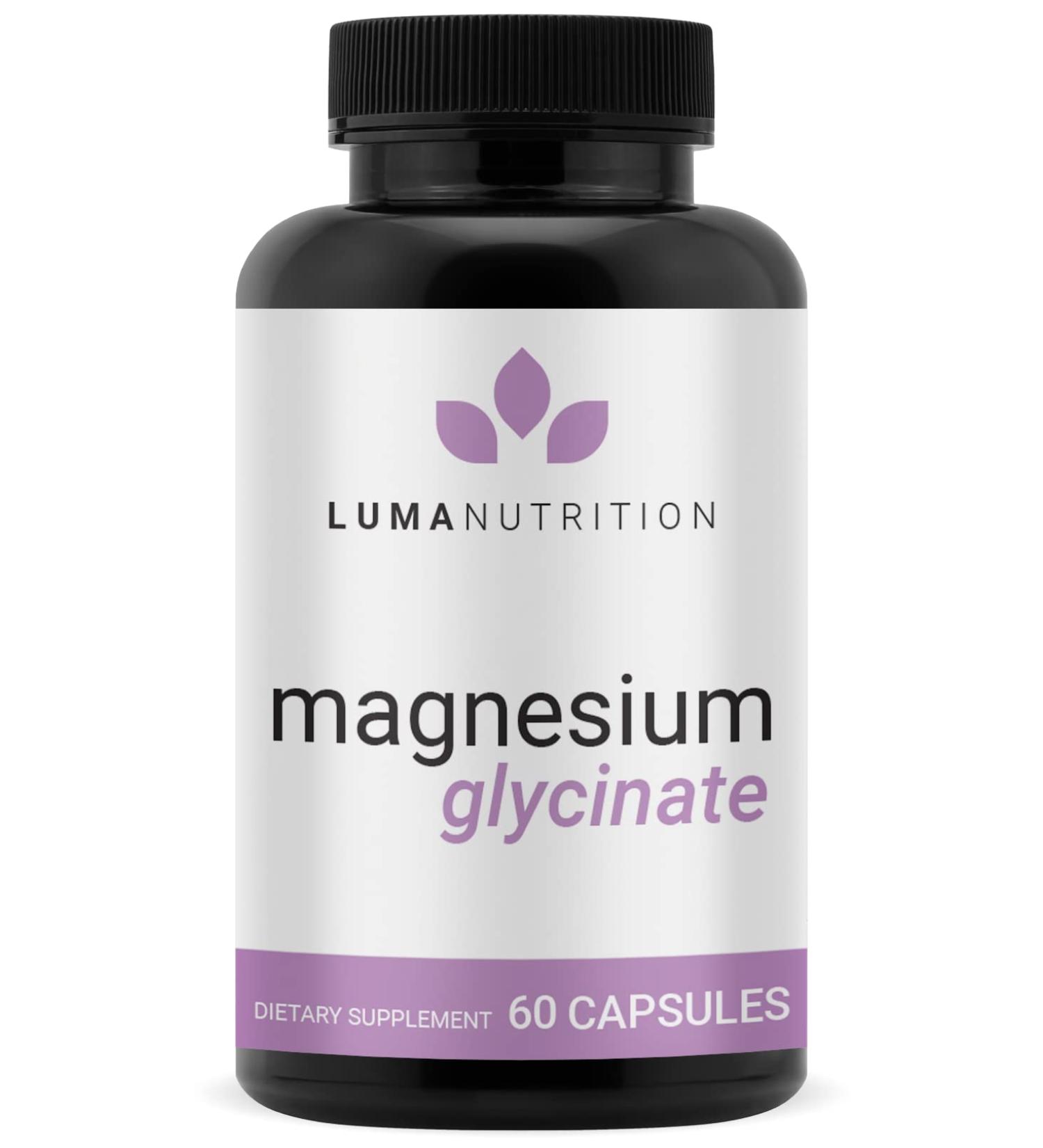 High Potency Magnesium Glycinate 1000mg Capsules - Chelated for Maximum Absorption - 60 Count - Buy Online on GoSupps.com