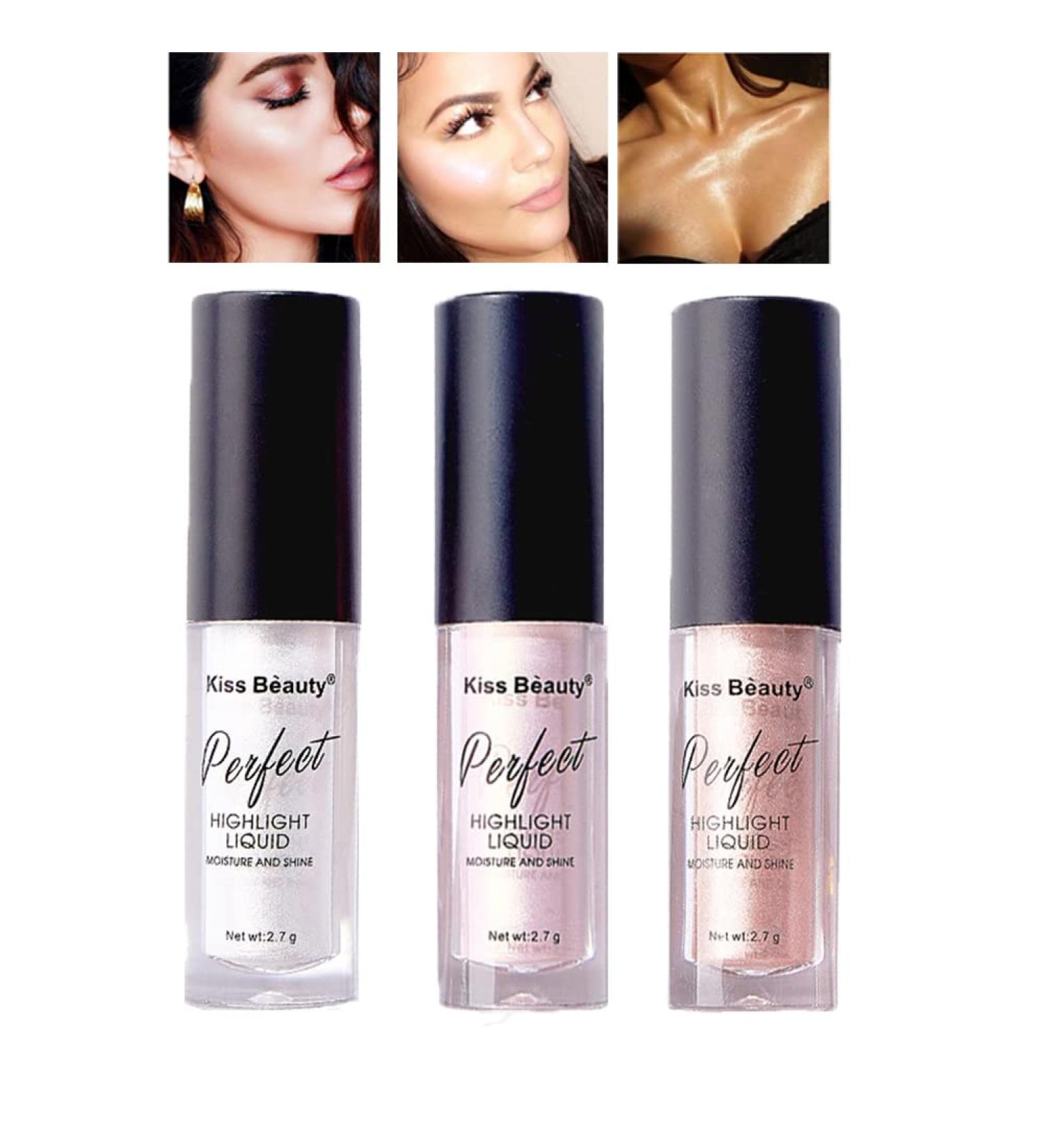 Pakivs 3 Colors Sparkling Eye Shadow Set - Long Lasting Liquid Highlighter for Face & Body Makeup - Buy Online on GoSupps.com