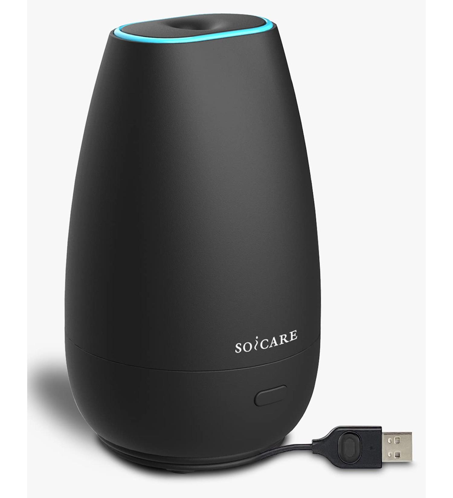 SOICARE Car Diffuser 2nd Gen | Portable Essential Oil Scent Humidifier USB Mini Aromatherapy for Travel/Office/Home - Elegant Black - Buy Online on GoSupps.com