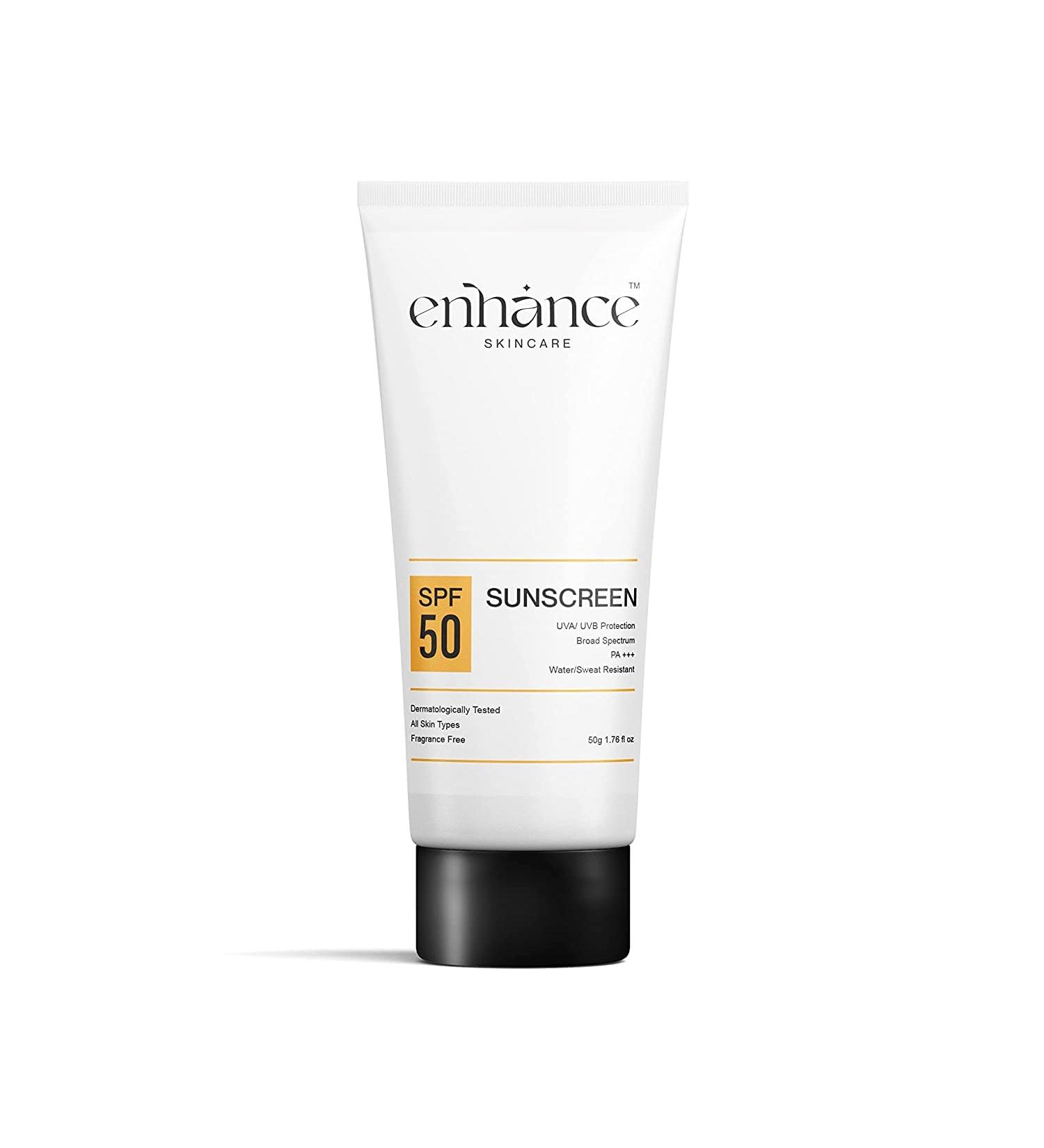 Buy SPF 50 Sunscreen | Lightweight Broad Spectrum Water Resistant | Ideal for Men & Women - No White Cast Non Comedogenic - Buy Online on GoSupps.com
