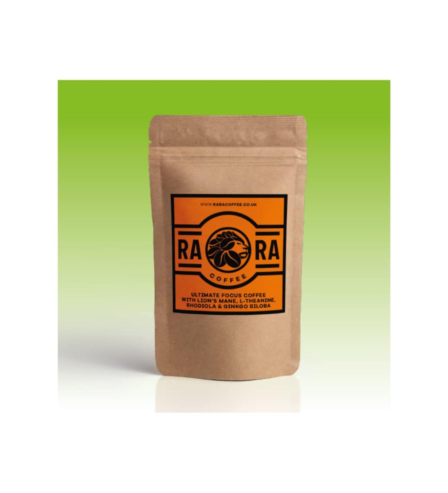 RARA Ultimate Focus Coffee - 100g - Arabica Instant Coffee blend with Lion's Mane L-Theanine Rhodiola & Ginkgo Biloba - Buy Online on GoSupps.com