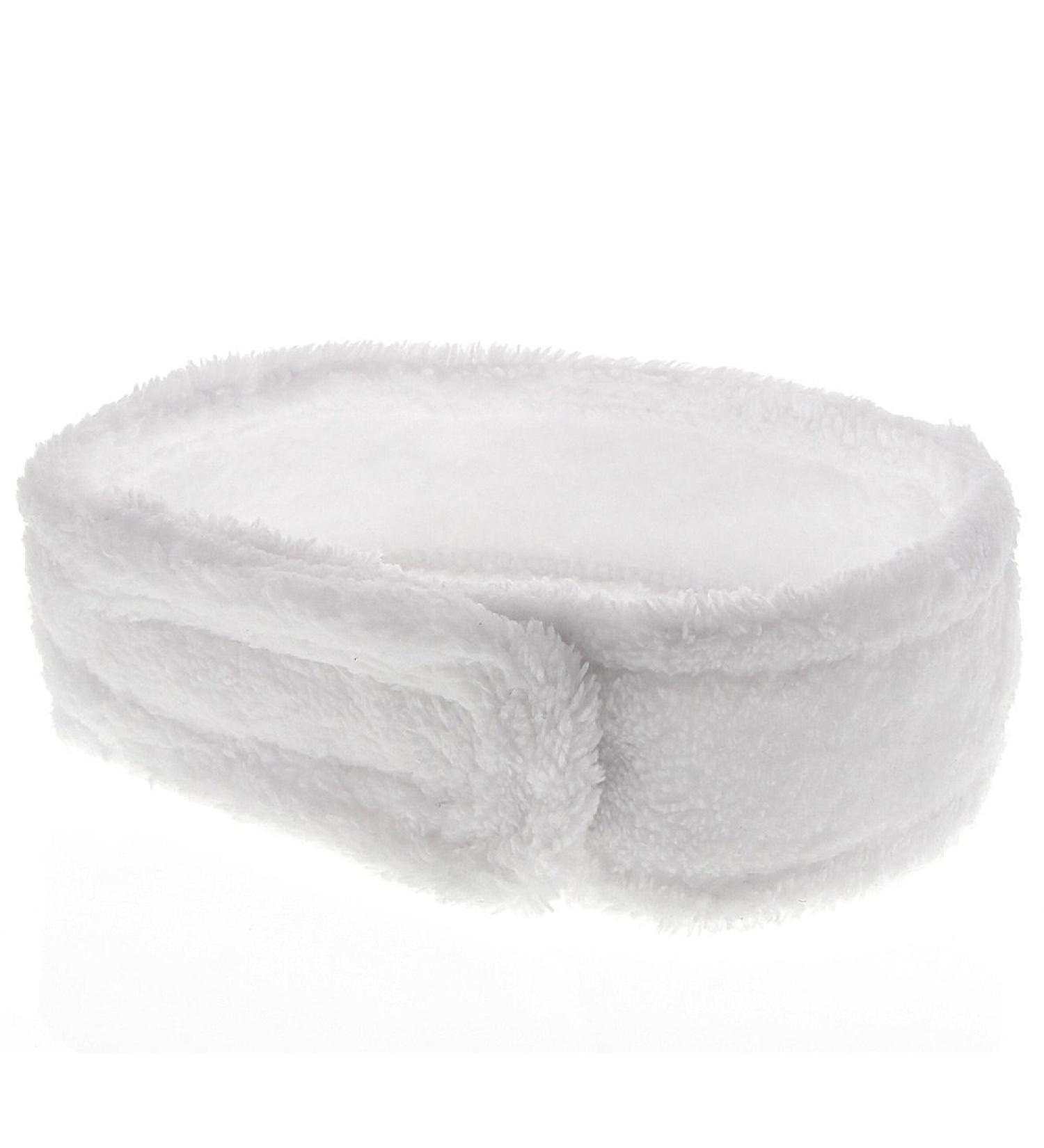 Cosmetic Microfiber Hairband | Kosmetex White Headband with Velcro | Hair Protection for Makeup Sports & Yoga - 68cm - Buy Online on GoSupps.com