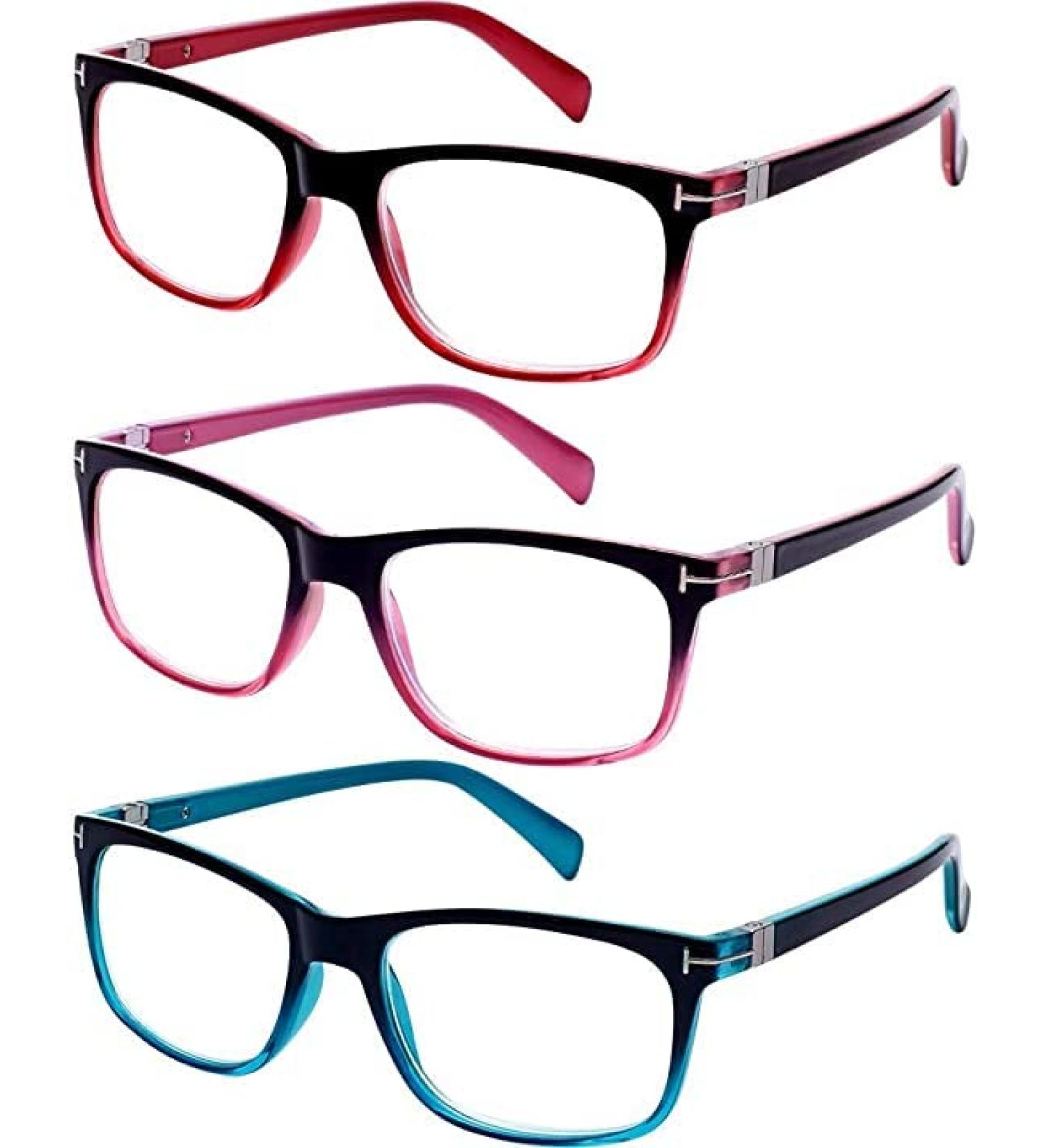 OENEYE 3 Pack Spring Hinge Reading Glasses | Lightweight Vintage Design for Men & Women | Multicolor 3.5x | International Shipping Available - Buy Online on GoSupps.com
