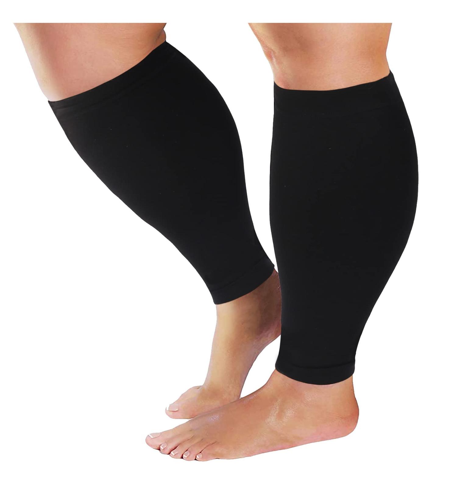 6XL Wide Calf Compression Sleeves for Shin Splints & Varicose Veins - XXXXXX-Large Black - Leg Pain Relief & Edema Support - Buy Online on GoSupps.com