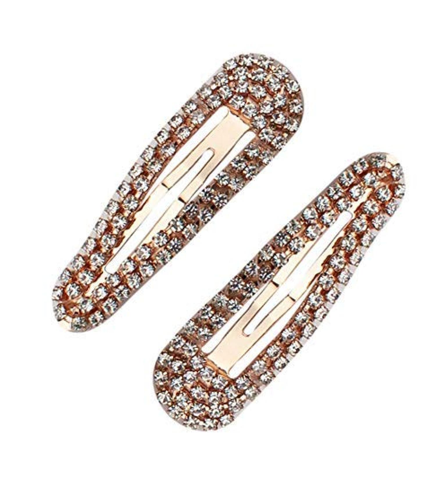 Rhinestone Snap Clips in Rose Gold - Kitsch - 2 Piece Set - Buy Online on GoSupps.com