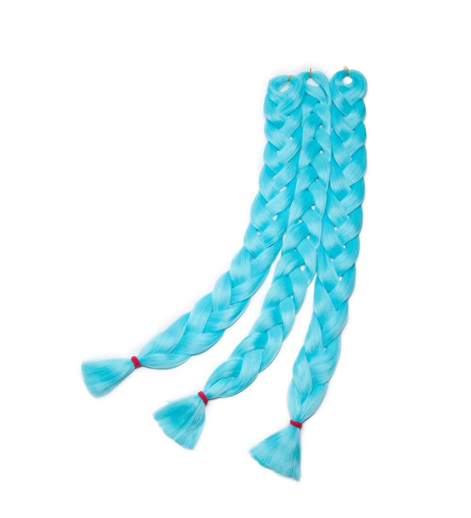 SEGO 41 Sky Blue Braid Extensions - 165g Synthetic Crochet Braiding Hair (3 Pieces) for Stunning Hairstyles - Buy Online on GoSupps.com