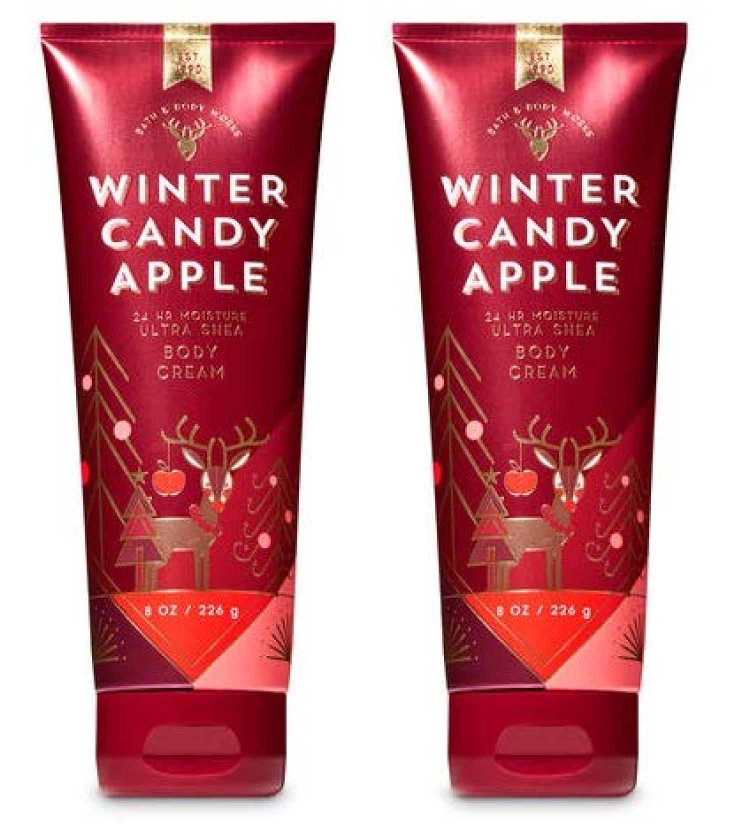 Winter Candy Apple Ultra Shea Triple Moisture Cream Body Lotion - Set of 2 - Bath and Body Works Holiday Traditions