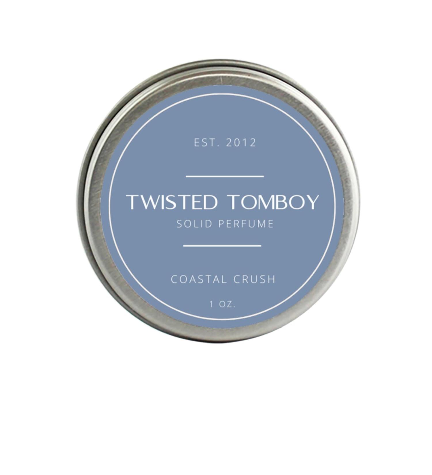 Solid Perfume - Seductive Blend of Sweet Almond Dark Coffee Creamy Tonka Bean Rich Cacao Jasmine Orange Blossom Notes (Coastal Crush)
