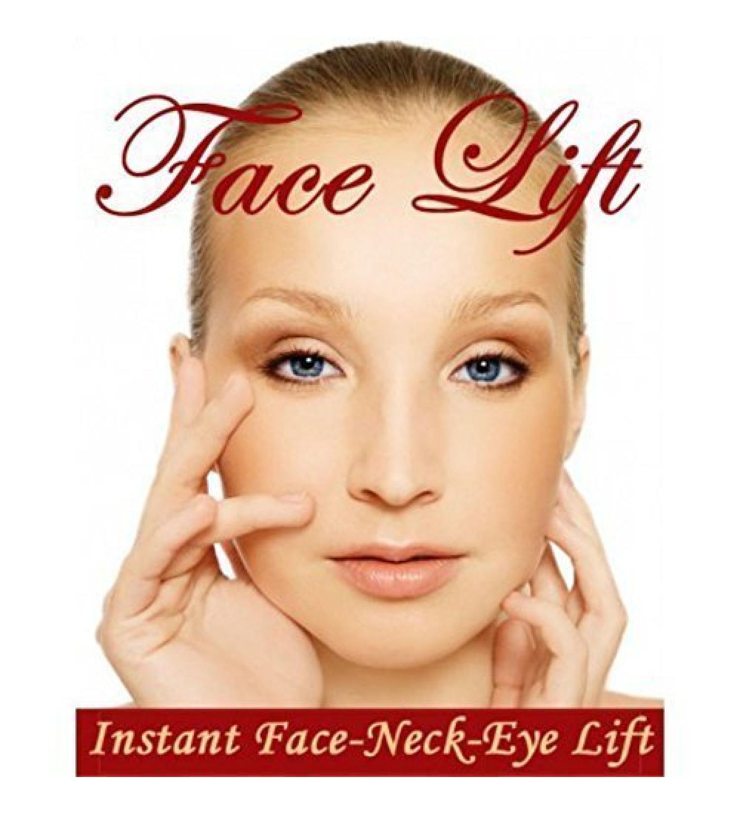 NEW INSTANT FACELIFT AND NECKLIFT FACE NECK LIFT KIT TAPES ANTI AGEING STRIPS (Dark Hair)