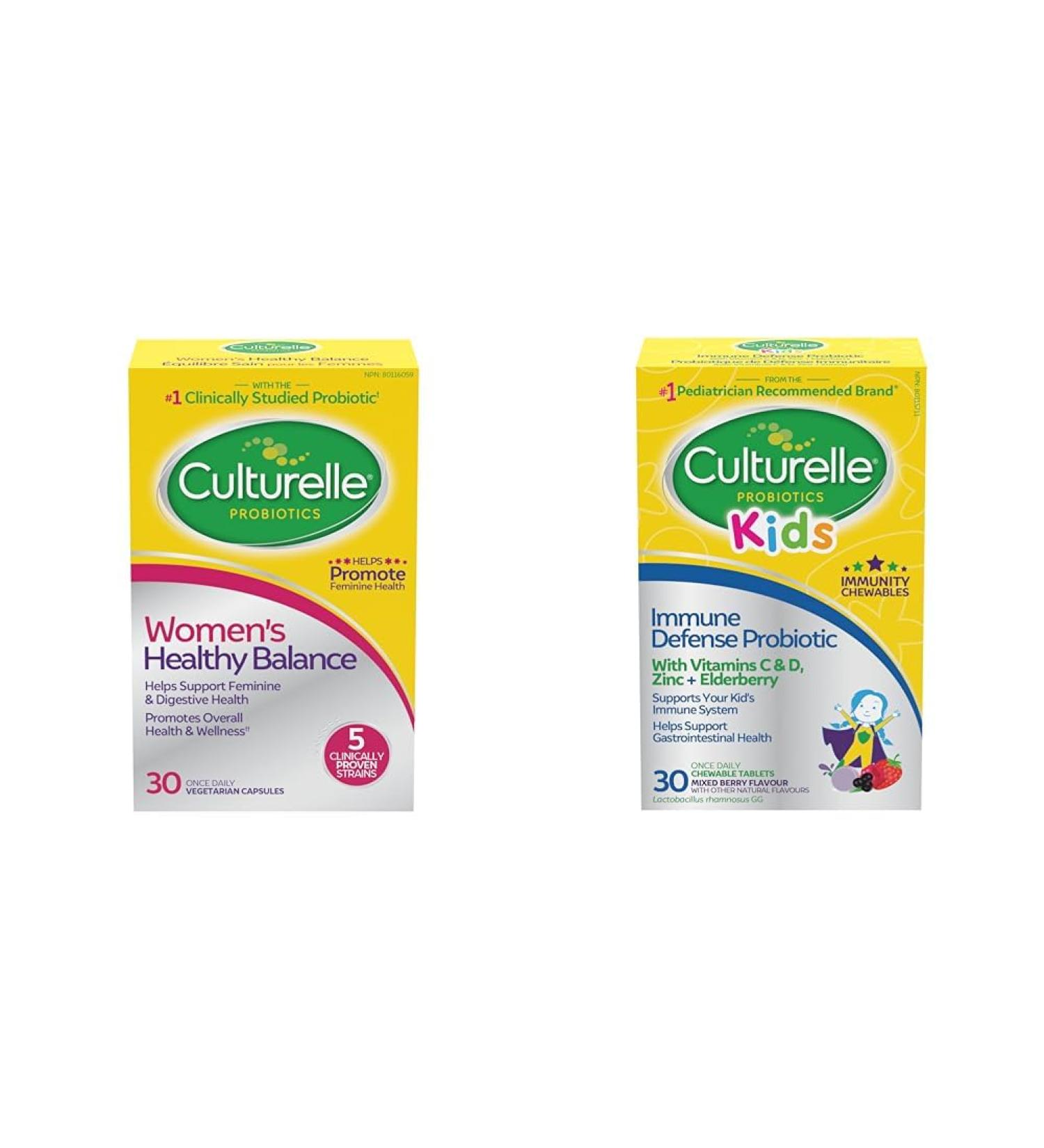 Culturelle Women's & Kids Probiotics + Immune Support Bundle | Healthy Balance & Immune Defense Women's Healthy Balance + Immune Defense - Buy Online on GoSupps.com
