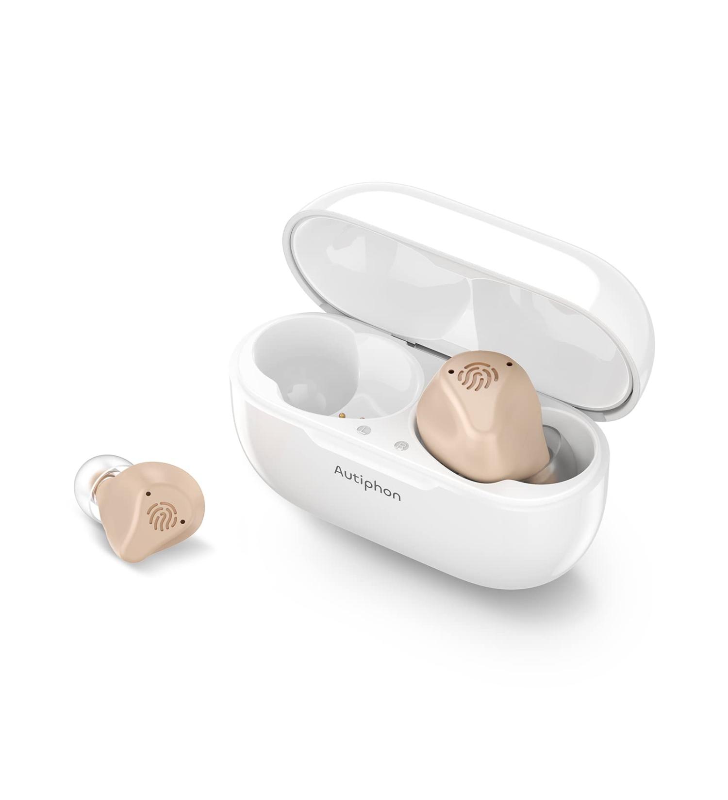 Autiphon AT216 Pro Rechargeable Hearing Aids for Seniors & Adults | 16-Channel Digital Amplifiers with Dual Microphones & Tinnitus Masking Mode - Beige (Pair) - Buy Online on GoSupps.com