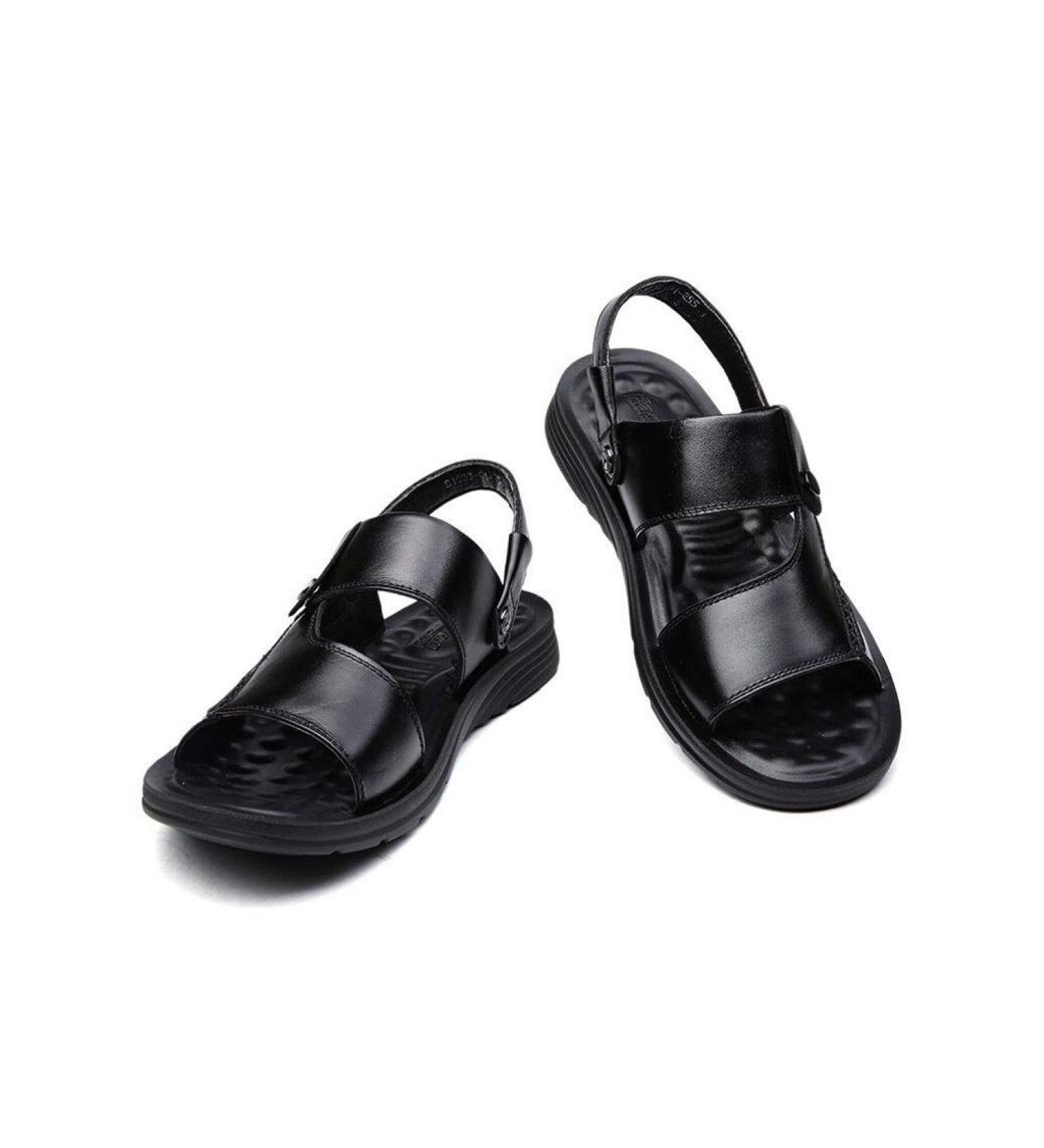 Creev Men's Leather Sandals - Real Leather Summer House Shoes Beach Sandals & Outdoor Footwear (Size 7 Color B) - Buy Online on GoSupps.com