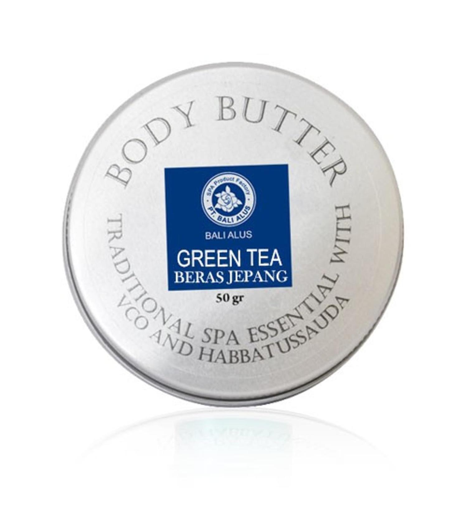 Bali Alus Body Butter Green Tea Beras Jepang Traditional SPA Essential with VCO & Habbatussauda 50 gram