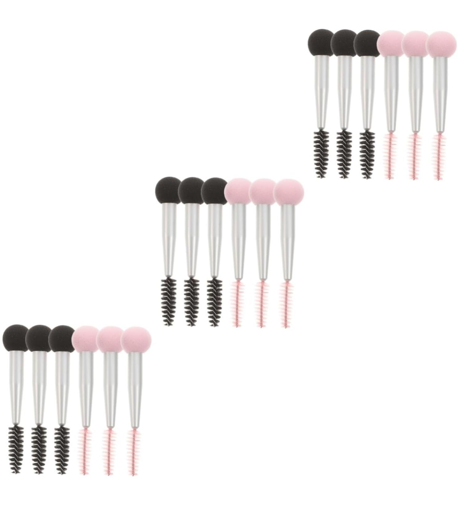 Healeved 18 Pcs Sponge Makeup Brush Eyebrow Sponge Brush Mascara Eyelash Brush Makeup Puffs Aluminum Tube - Buy Online on GoSupps.com