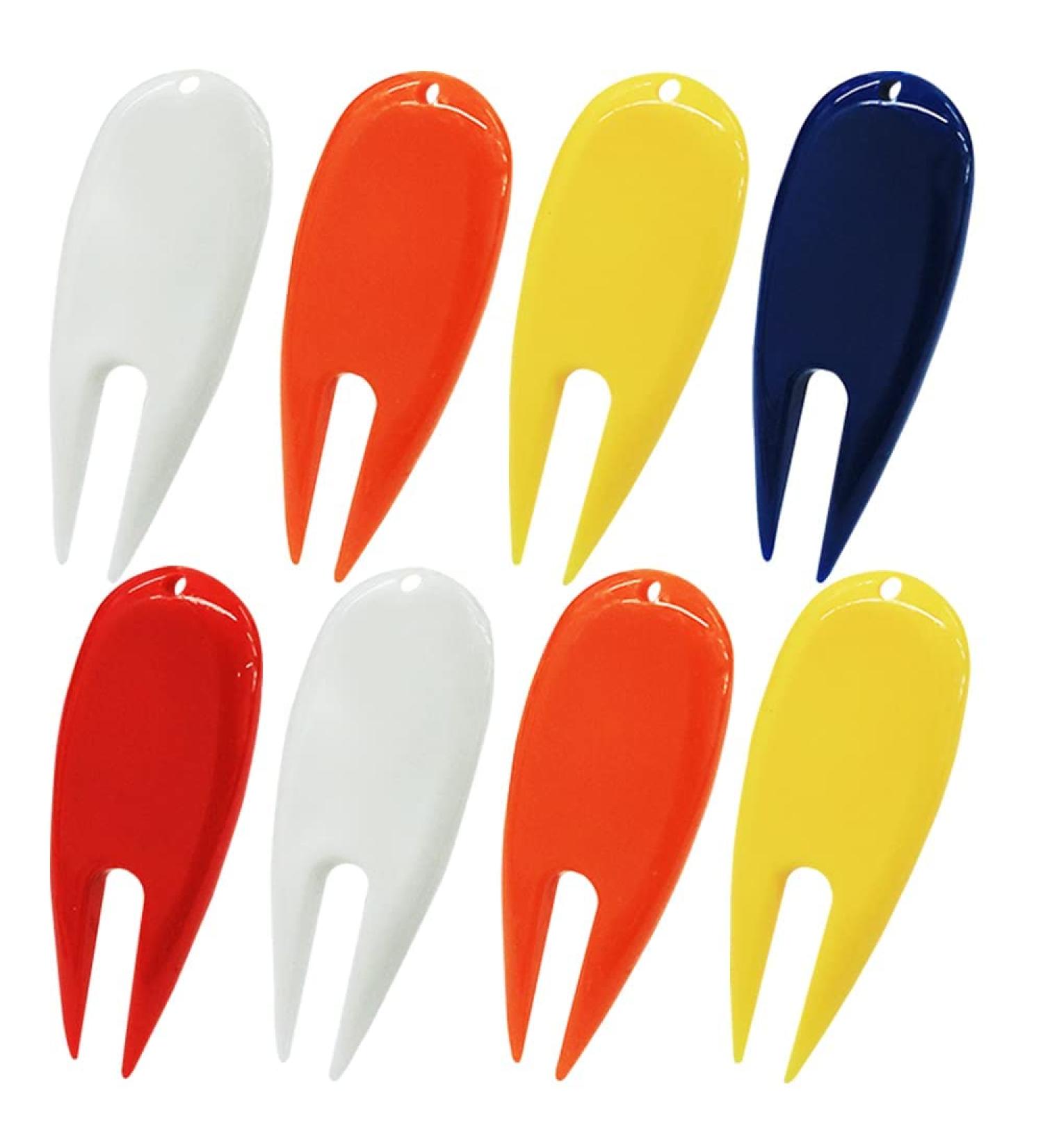 FINGER TEN Golf Divot Repair Tool with Ball Marker Fork - 8 Pcs Non-Slip Golf Accessories - Perfect Gift for Golfer - Random Color - Buy Online on GoSupps.com
