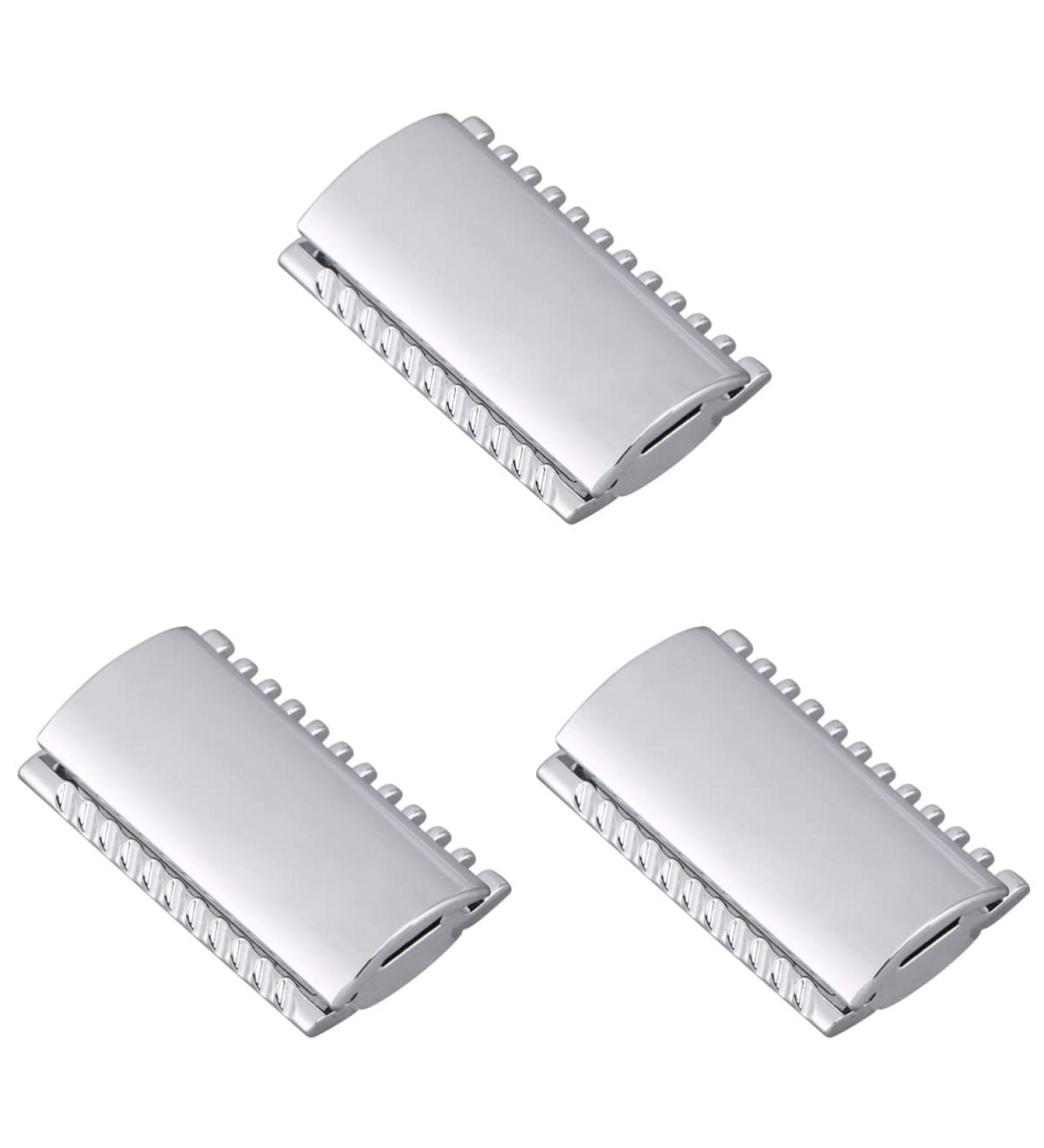 Minkissy 3x Durable Blade Razor Tool - Shaving Protection Comb & Alloy Trimmer - Safe Vagina Care - Replacement Heads - Home Salon Supplies - Silver - Buy Online on GoSupps.com