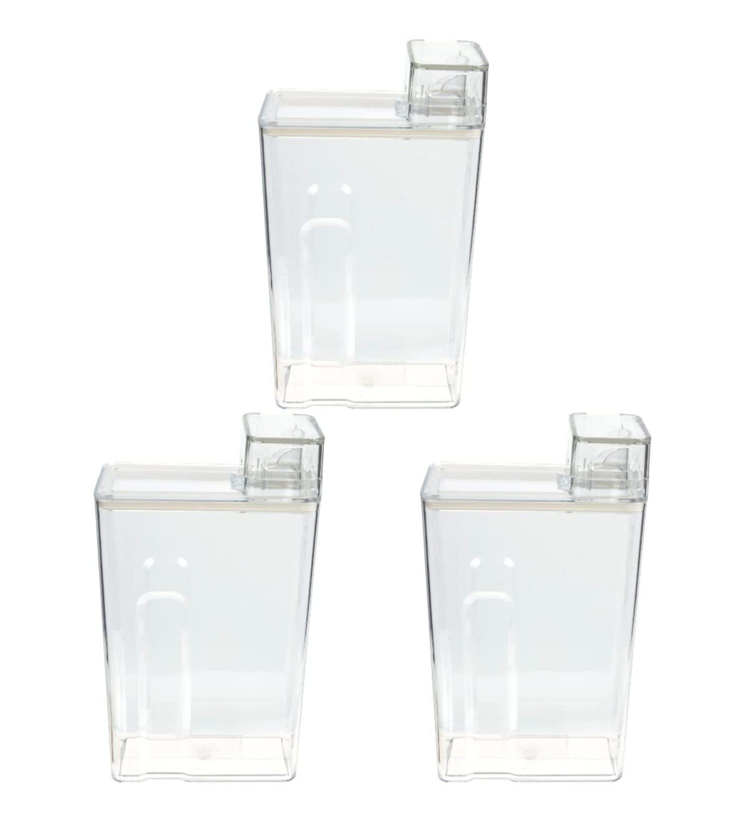 Cabilock 3pcs Laundry Storage Box Laundry Soap Container Food Storage Containers Pantry Storage Glass Rice Dispenser Refillable Lotion Holder The Pet Travel Softener High Capacity 23.5X12.5CMx3pcs Transparentx3pcs - Buy Online on GoSupps.com