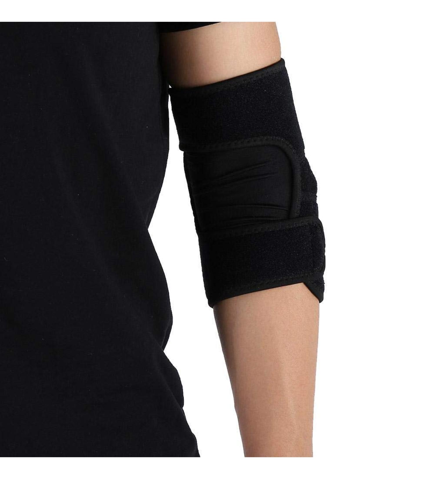 Zer One Fitness Elbow Brace - Compression Support Sleeve for Tennis Elbow | Sports Elbow Support Pad Guard Strap (Black - Buy Online on GoSupps.com