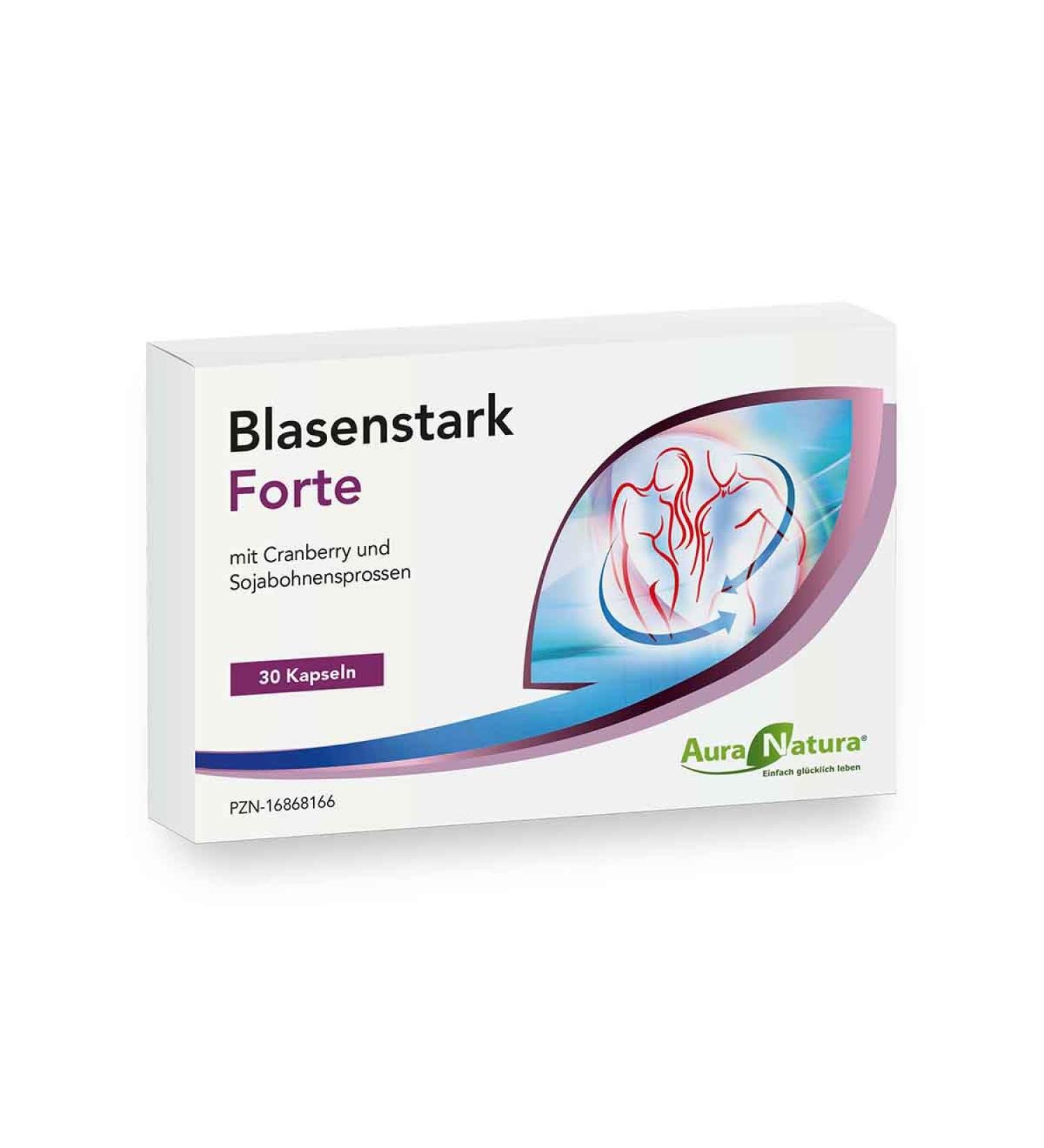 Aura Natura Blasenstark Forte - 30 Vegan Capsules with Cranberry Soybean Sprouts & Parsley for Optimal Bladder Health | International Shipping Available - Buy Online on GoSupps.com