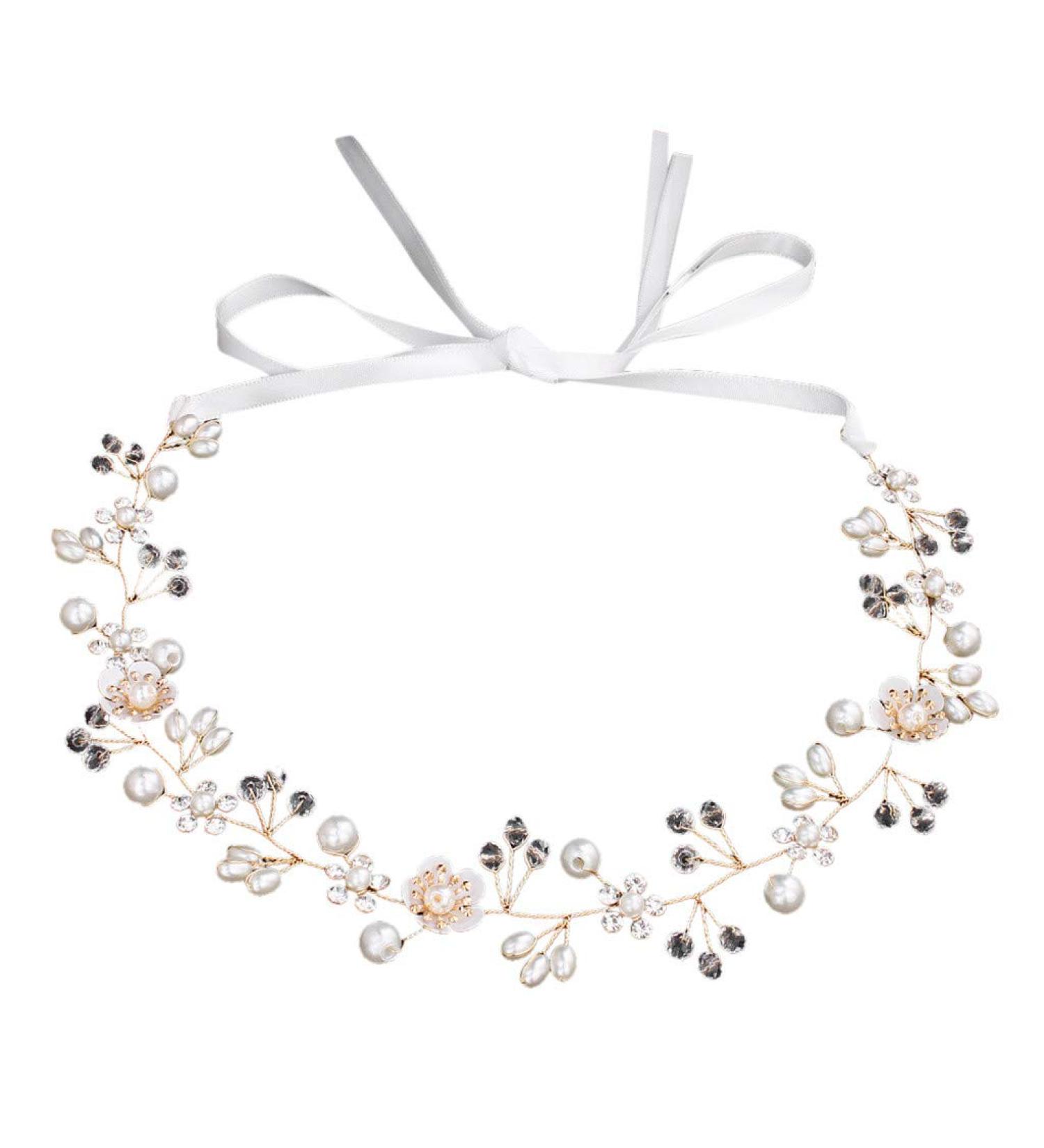 Women's Floral Wreath Crown & Wrist Band Set | Flower Headband for Weddings & Events - Buy Online on GoSupps.com