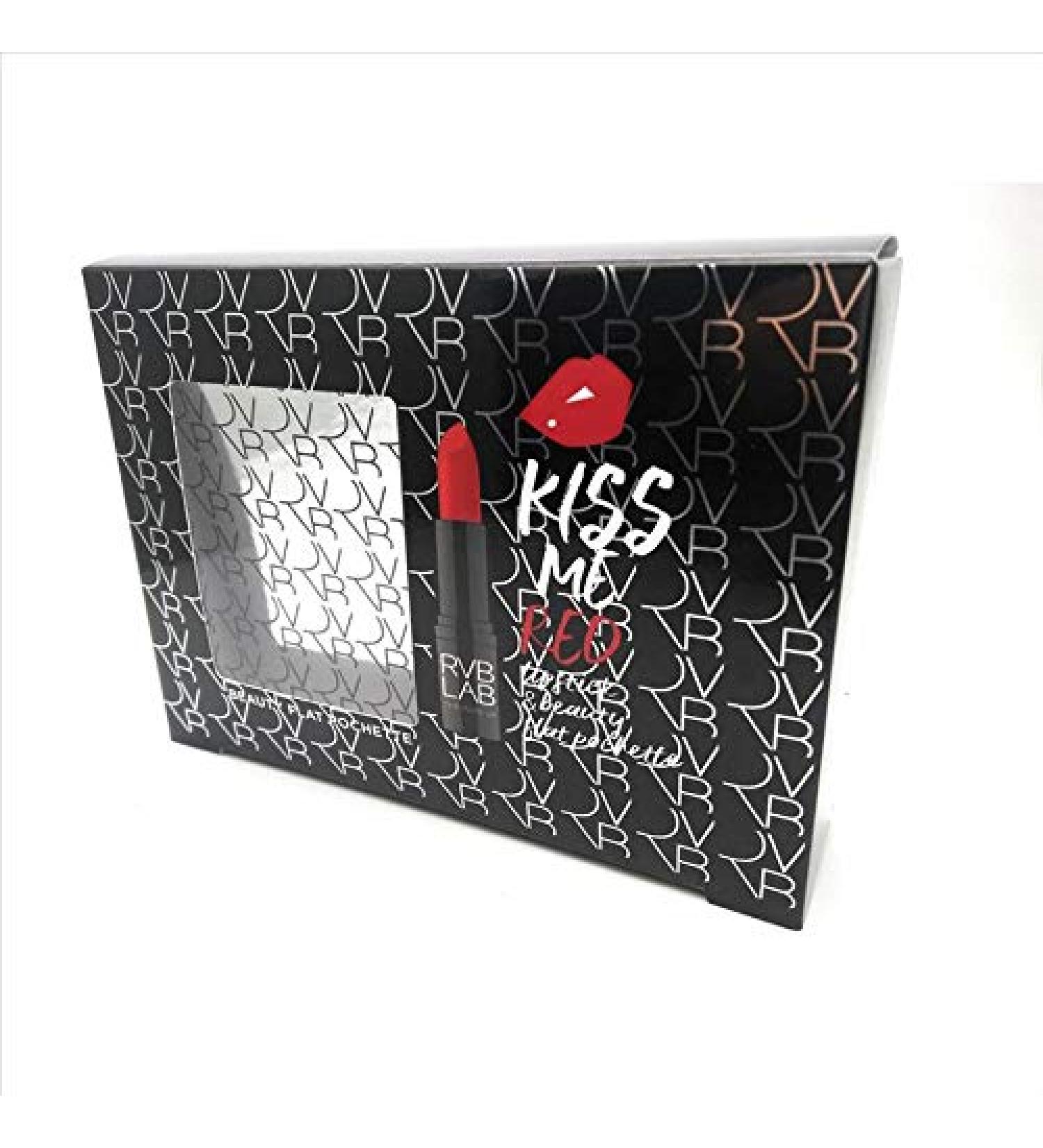 RVB LAB Make Up Kit Lip Kiss Me Red Rossetto n. 50 + Beauty Flat Pochette