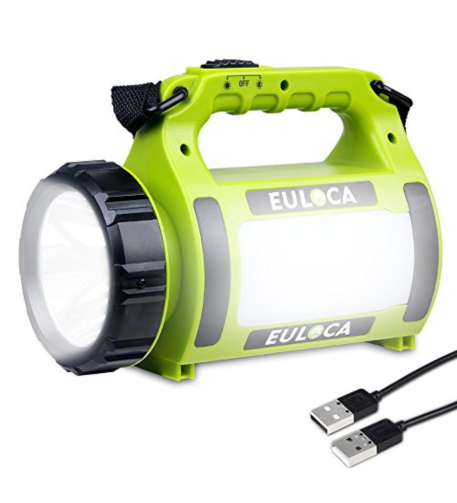 EULOCA Rechargeable CREE LED Spotlight | Multi-Function Camping Lantern & Power Bank | Waterproof Searchlight for Emergency, Hiking & Home | USB Cable Included (2600mAh) - Buy Online on GoSupps.com