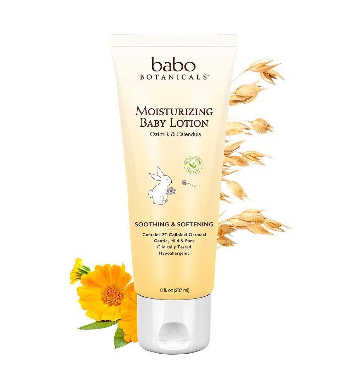 Babo Botanicals Baby Lotion - Moisturizing Oatmilk & Calendula 8 fl oz - Buy Online on GoSupps.com