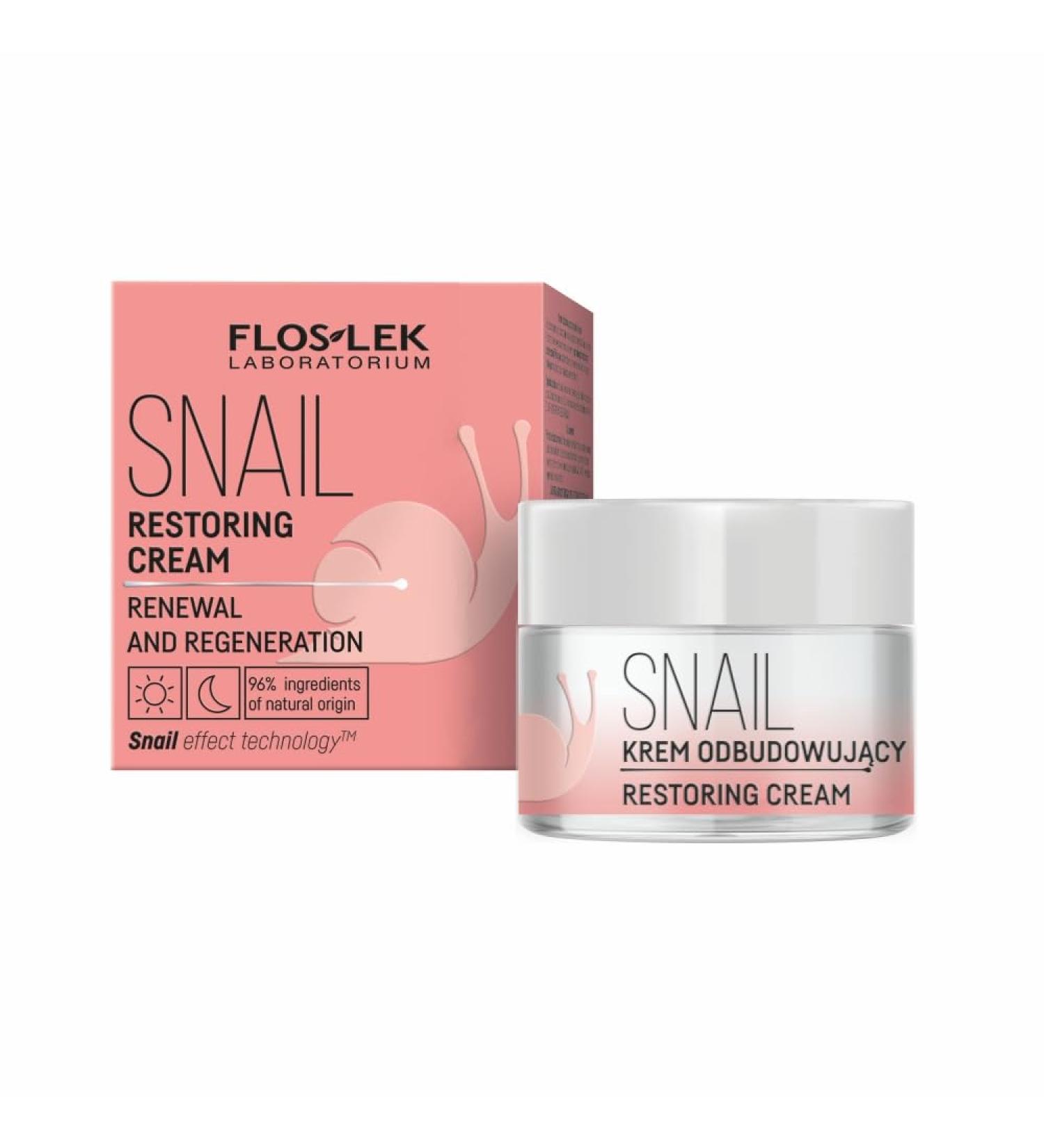Floslek Snail Mucus Day & Night Face Cream 50ml | Anti-Aging Moisture Cream for Wrinkles Fine Lines & Dark Spots | International Shipping - Buy Online on GoSupps.com