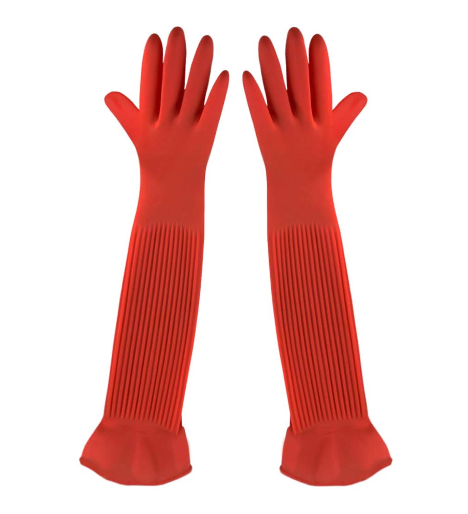SunGrow Long Latex Aquarium Gloves - Waterproof, Comfortable, Medium Size with Elastic Band for Aquarium Use - Buy Online on GoSupps.com