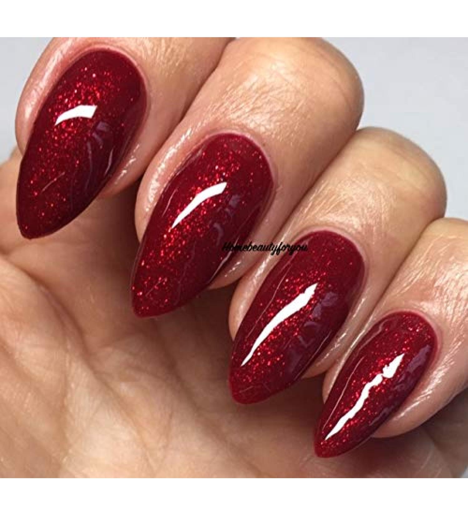 Bluesky RED GLITTER Nail Gel Polish UV LED Soak Off 10ml Choose Your Red Christmas Glitter (MISTLETOE KISSES FINE GLITTER CHERRY RED)